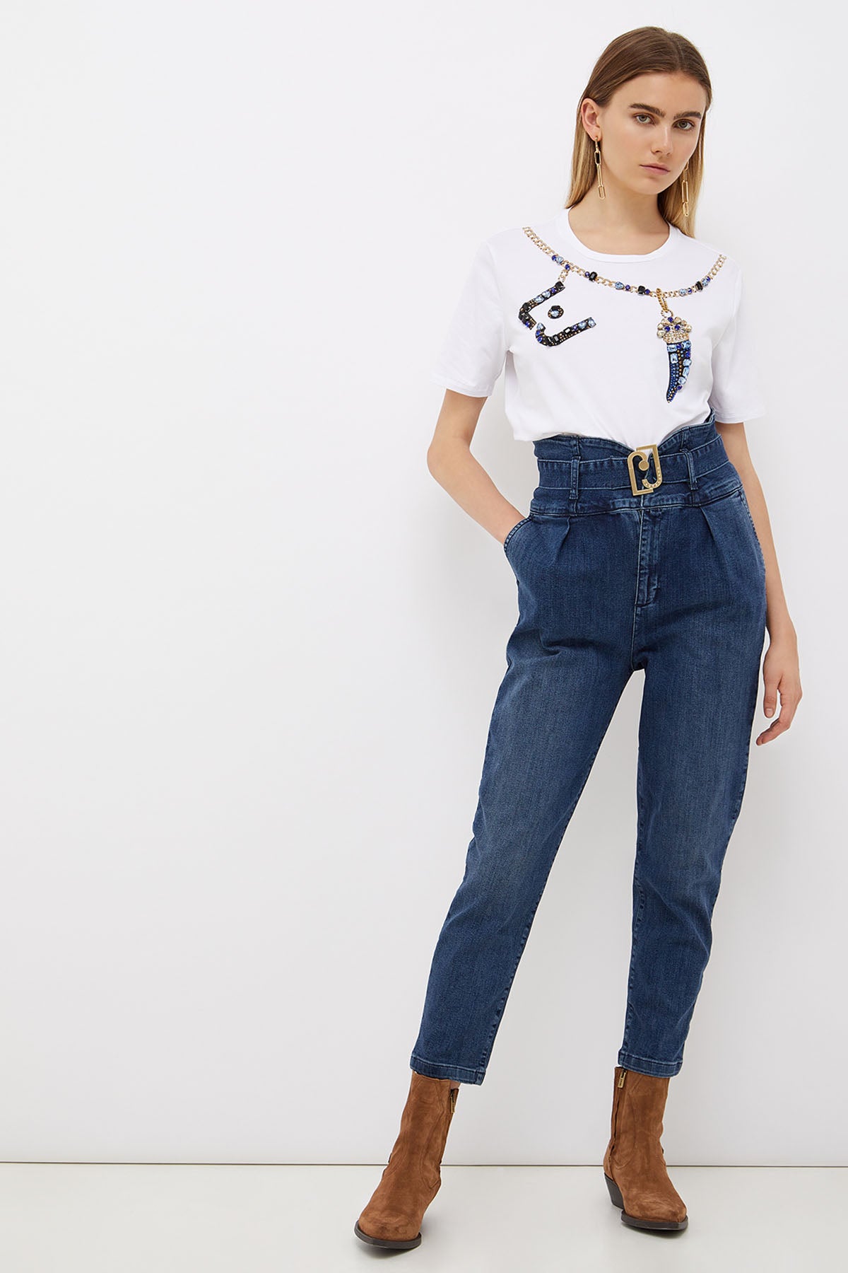 Liu Jo Yüksek Bel Paperbag Jeans-Libas Trendy Fashion Store