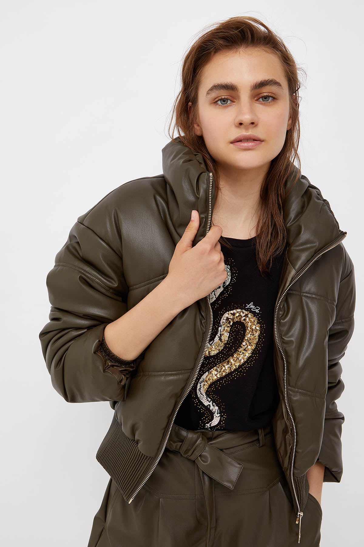 Liu Jo Eko Deri Bomber Puffer Mont-Libas Trendy Fashion Store