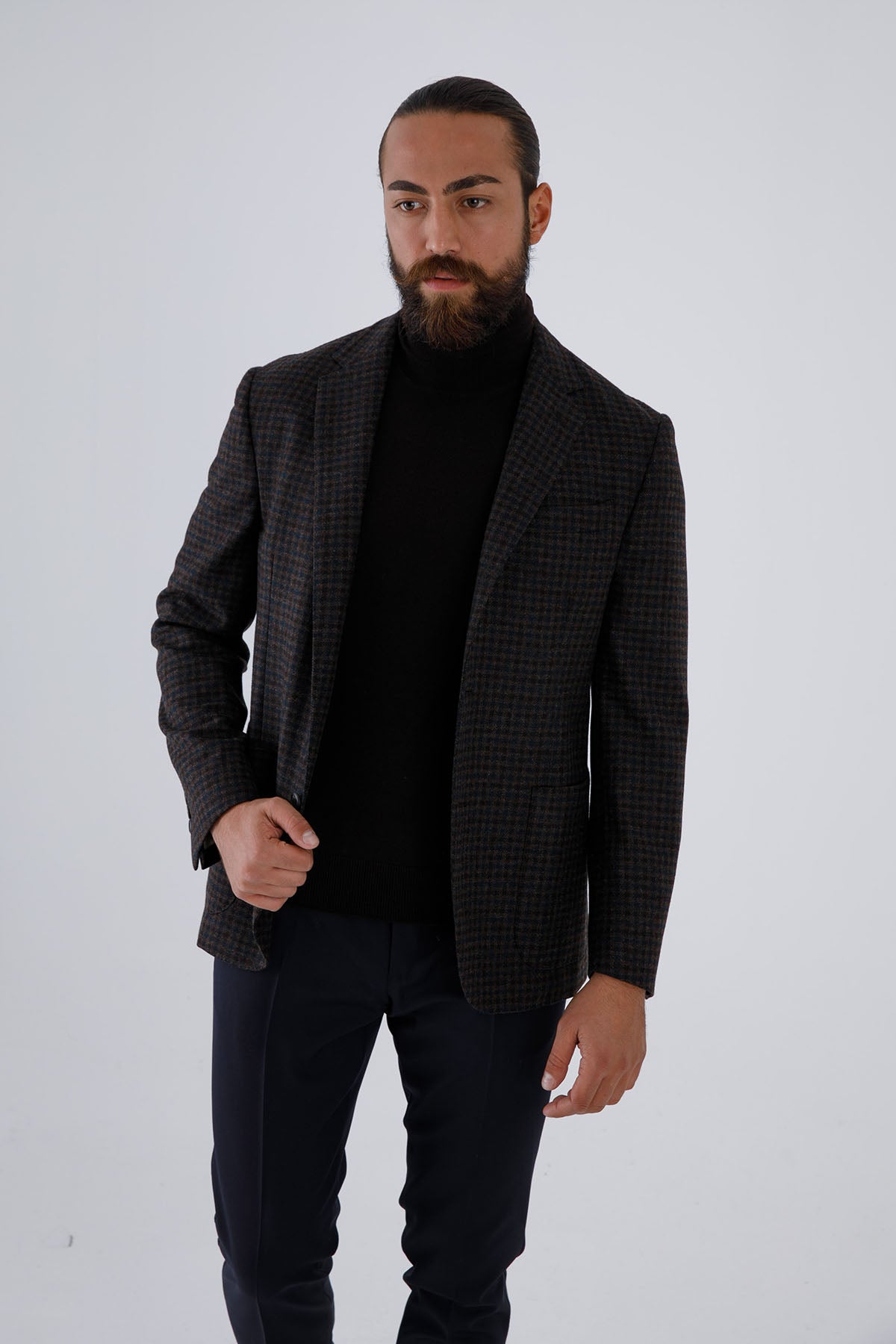 The Gigi Kaşmirli Kareli Yün Ceket-Libas Trendy Fashion Store