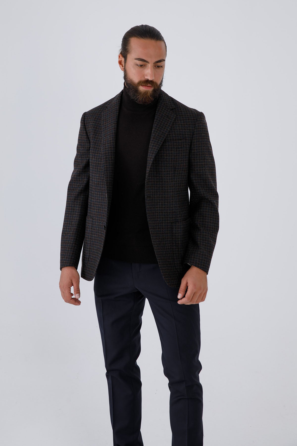 The Gigi Kaşmirli Kareli Yün Ceket-Libas Trendy Fashion Store