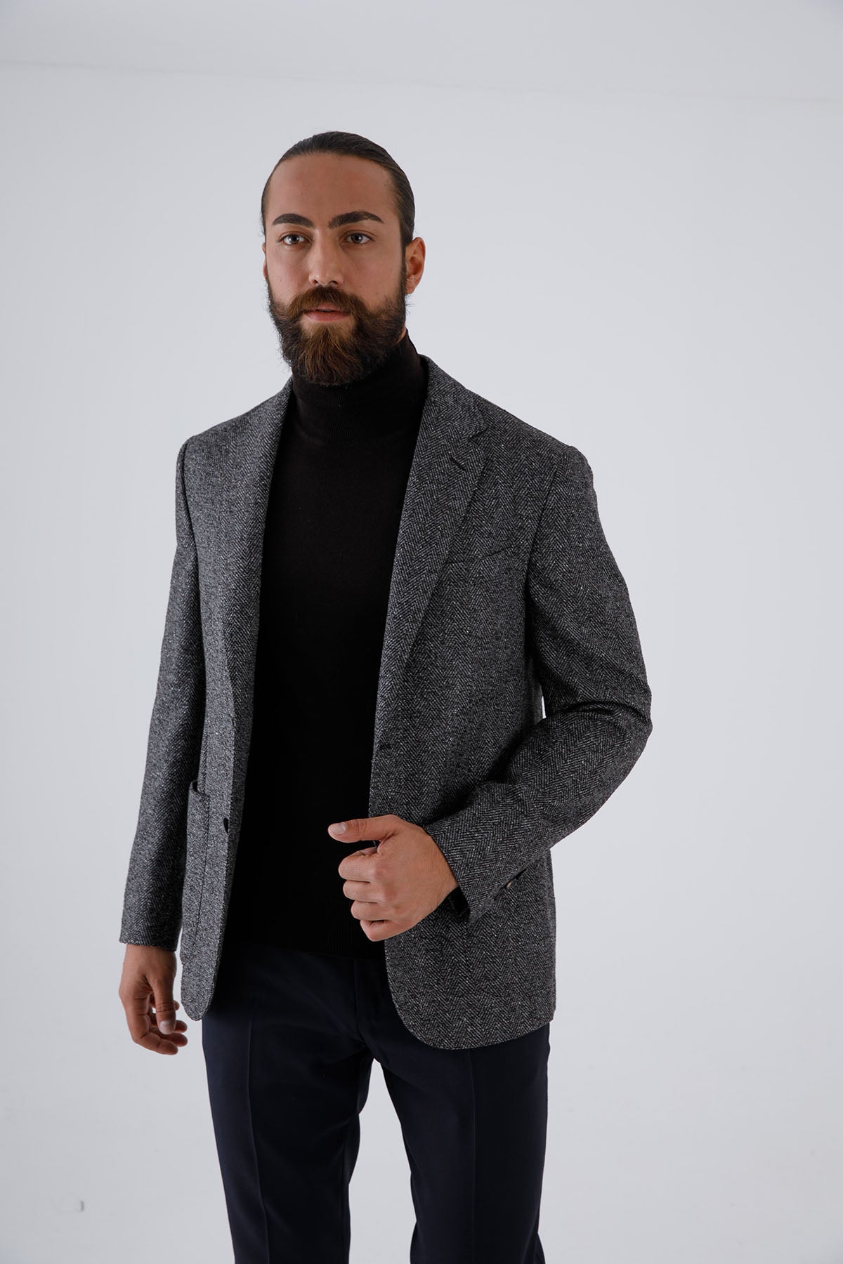 The Gigi İpekli Yün Balıksırtı Ceket-Libas Trendy Fashion Store