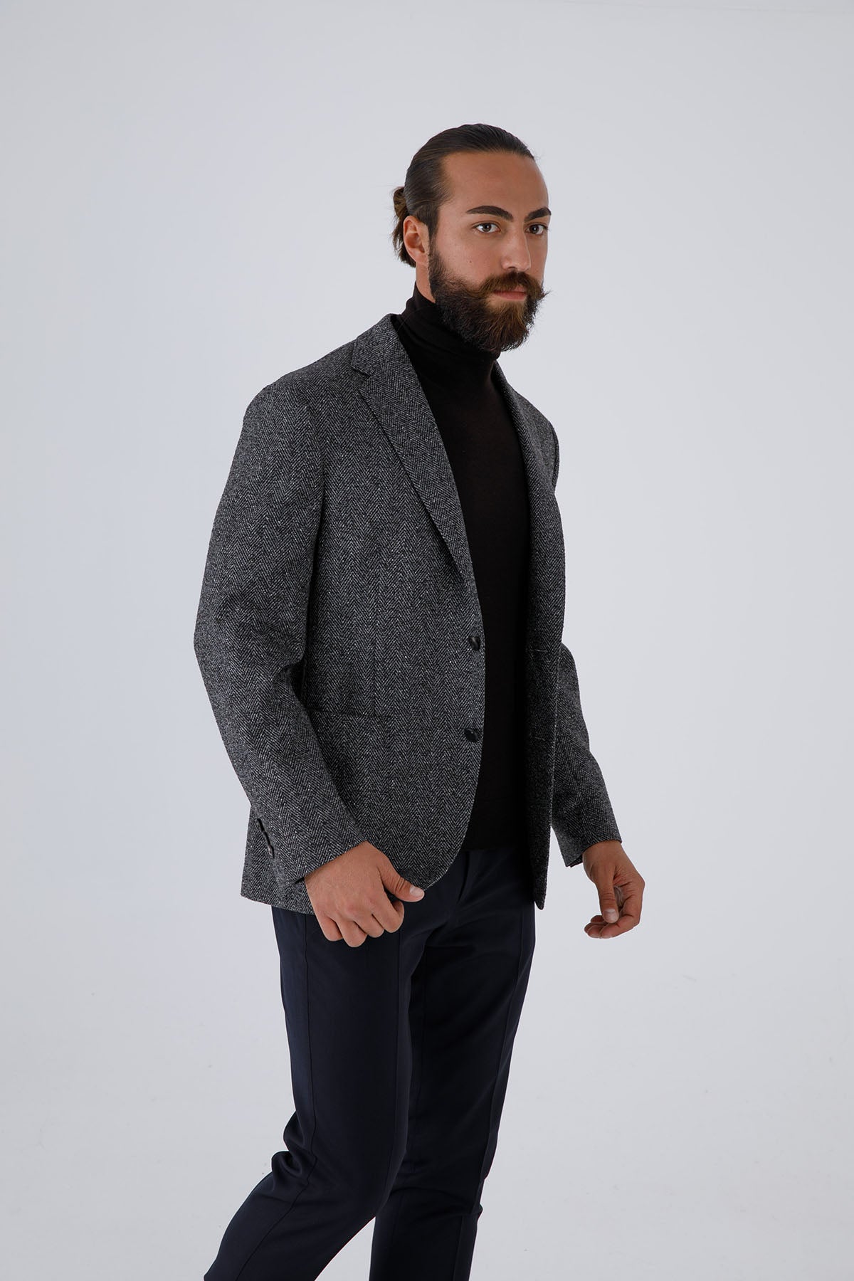 The Gigi İpekli Yün Balıksırtı Ceket-Libas Trendy Fashion Store