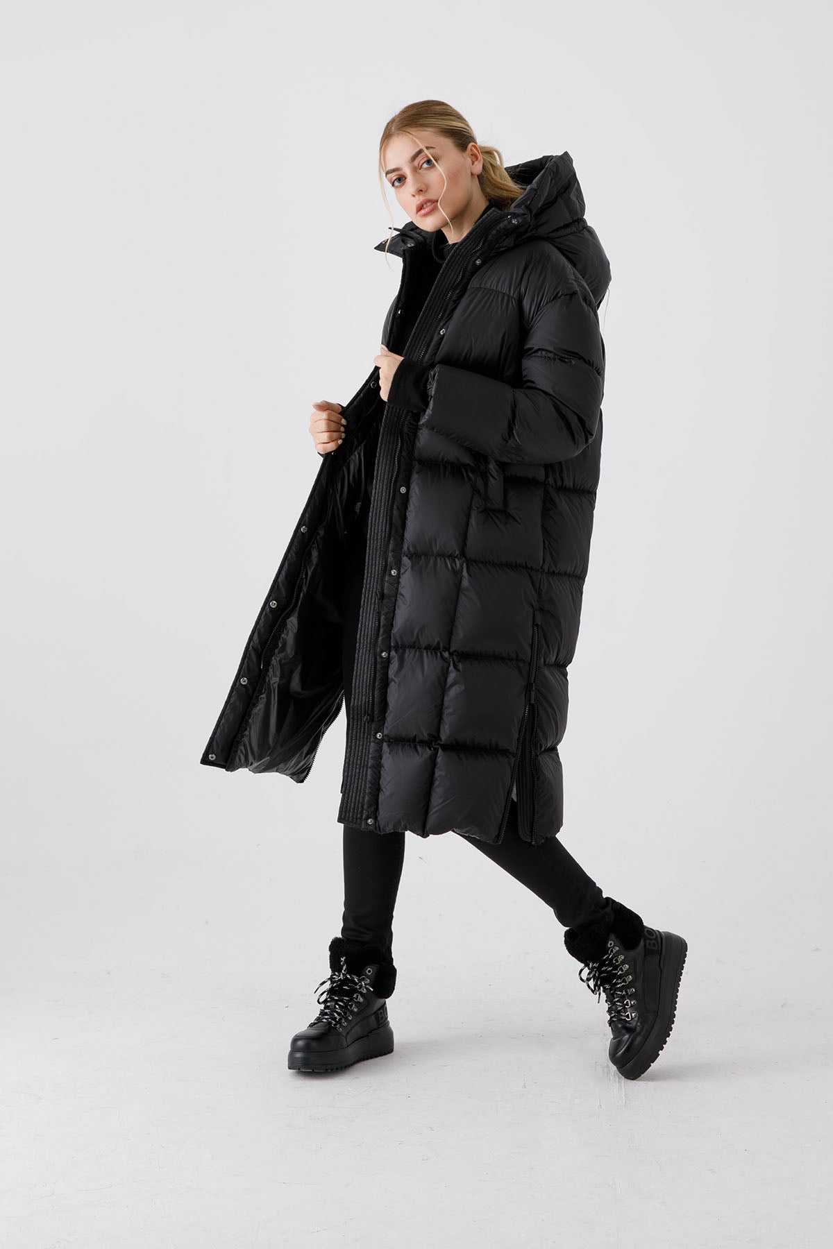 Hetrego Eunomia Kapüşonlu Kapitone Uzun Mont-Libas Trendy Fashion Store