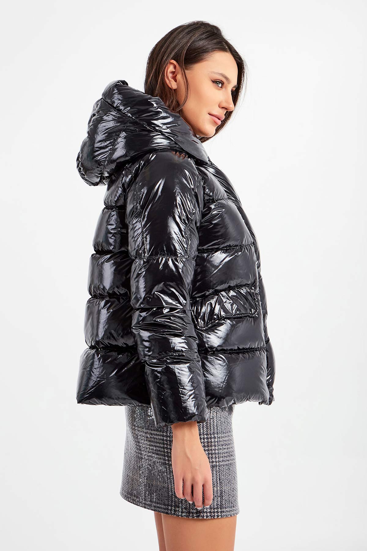 Hetrego Cyrene Parlak Puffer Mont-Libas Trendy Fashion Store