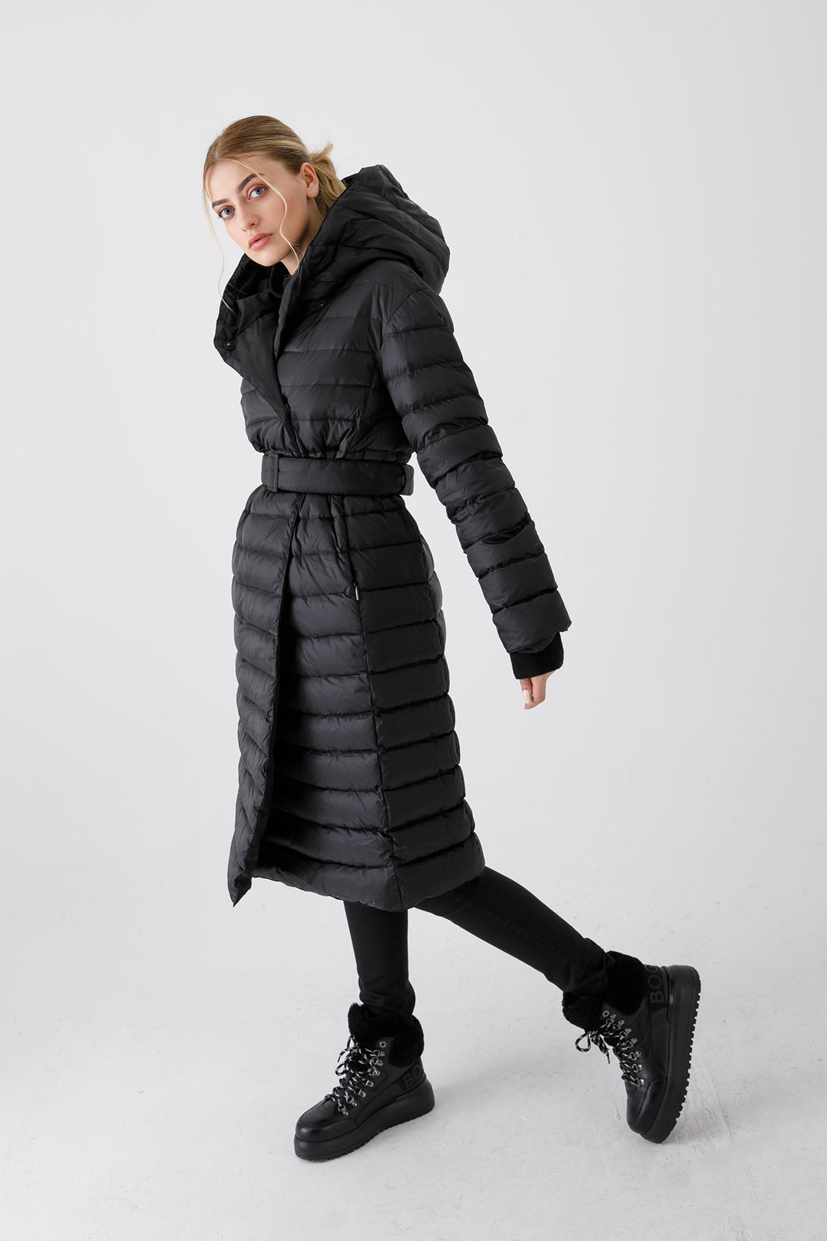 Hetrego Jennifer Belden Kemerli Çift Taraflı Kruvaze Kaban-Libas Trendy Fashion Store