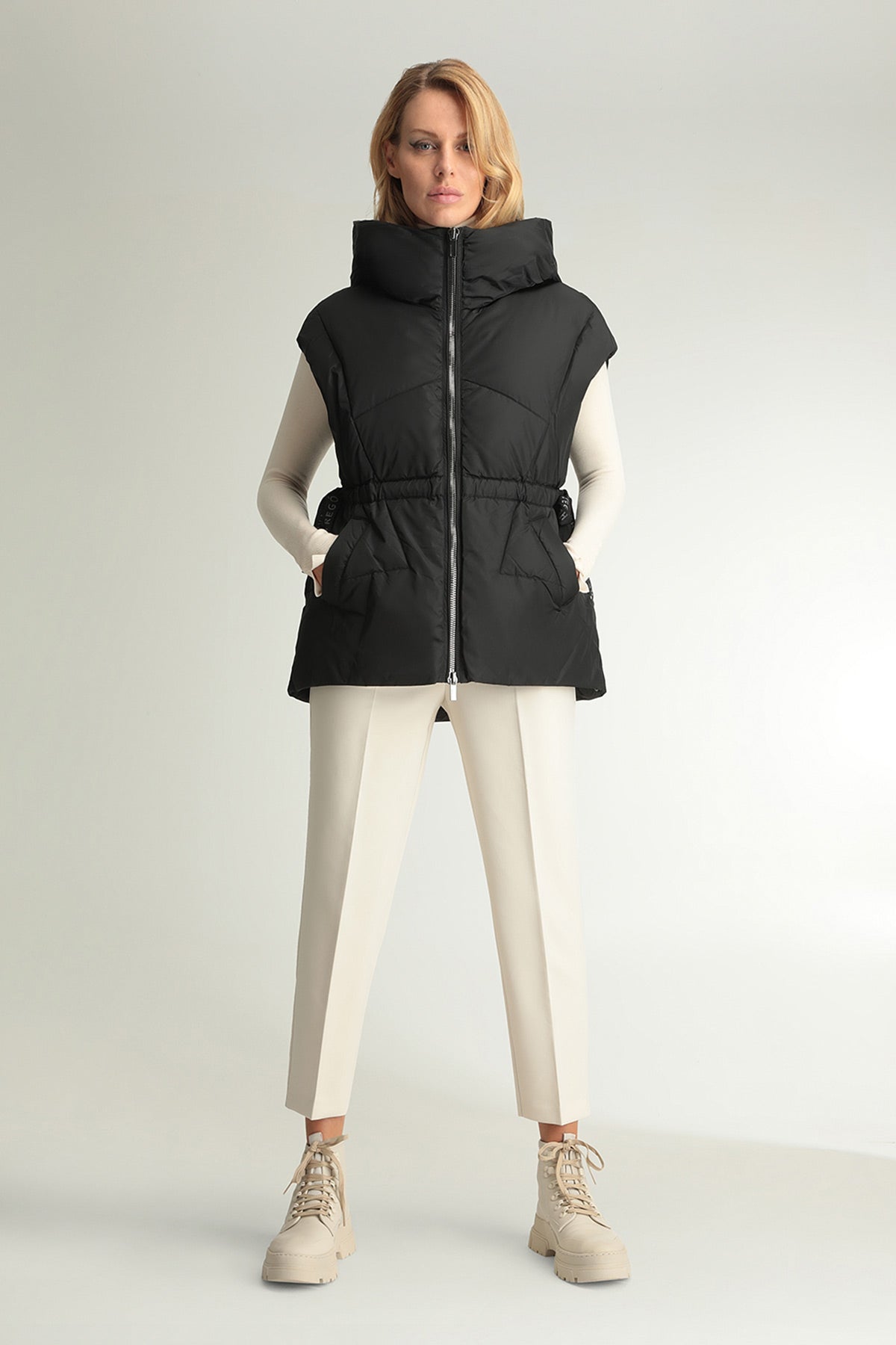 Hetrego Irene Geniş Kesim Kapüşonlu Puffer Yelek-Libas Trendy Fashion Store