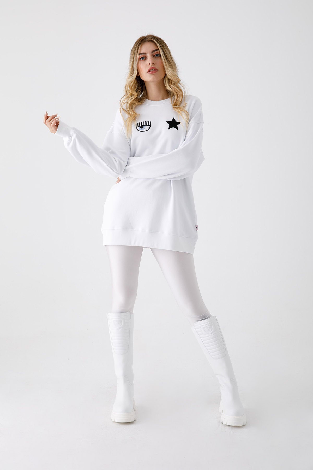 Chiara Ferragni Winking Eye Over Sweatshirt-Libas Trendy Fashion Store