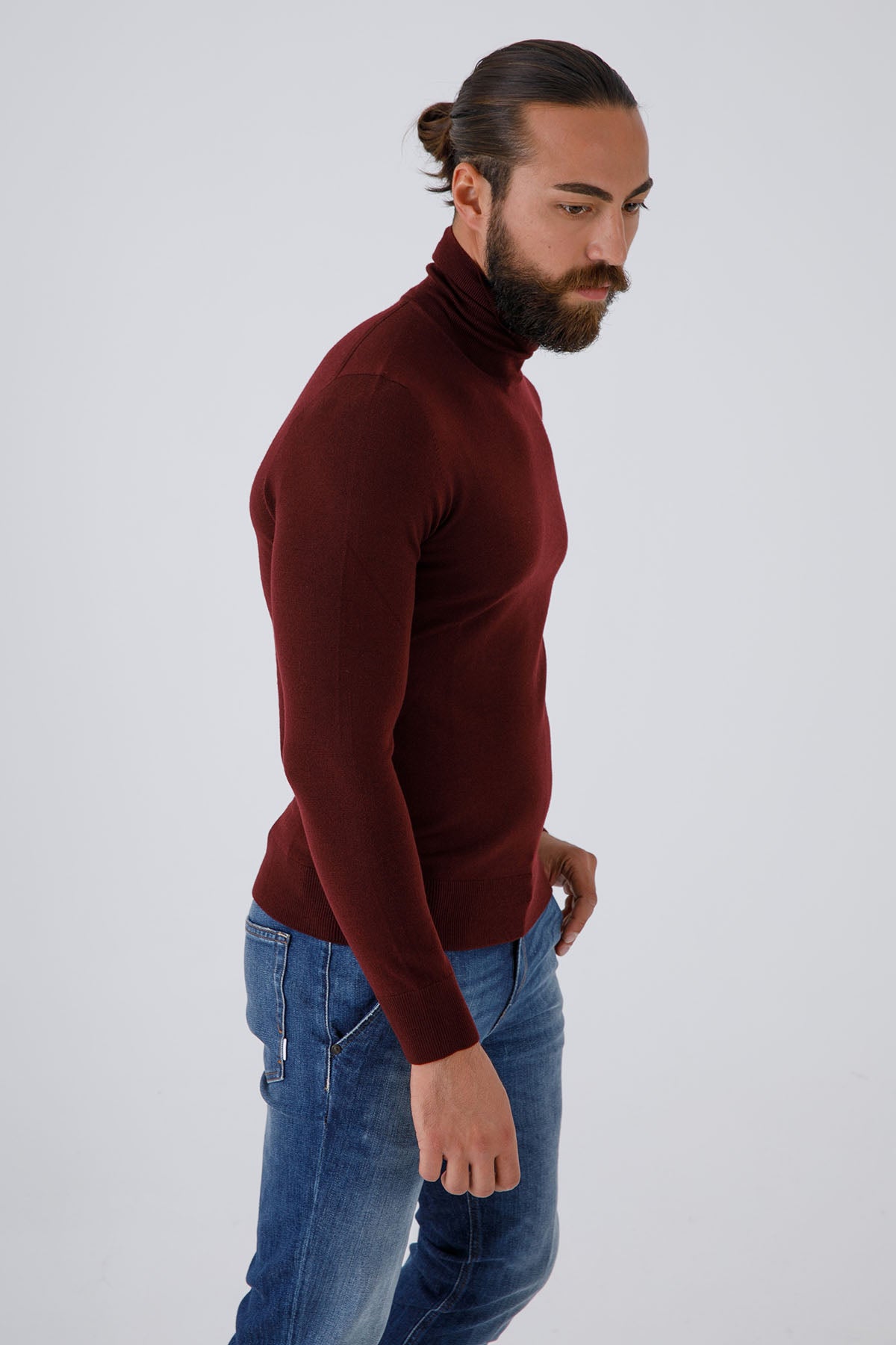 Gran Sasso İnce Örgü Balıkçı Yaka Yün Triko-Libas Trendy Fashion Store