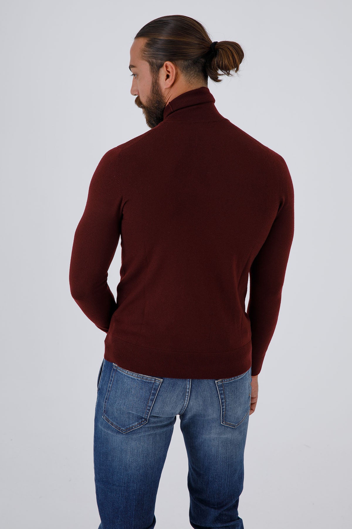 Gran Sasso İnce Örgü Balıkçı Yaka Yün Triko-Libas Trendy Fashion Store