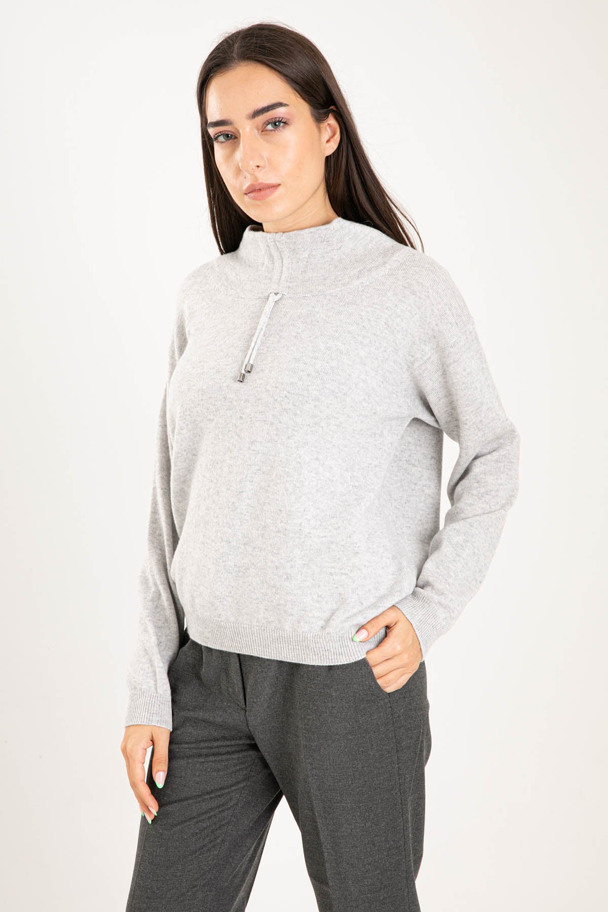 Tonet İpek Ve Kaşmirli Yüksek Yaka Yün Triko-Libas Trendy Fashion Store