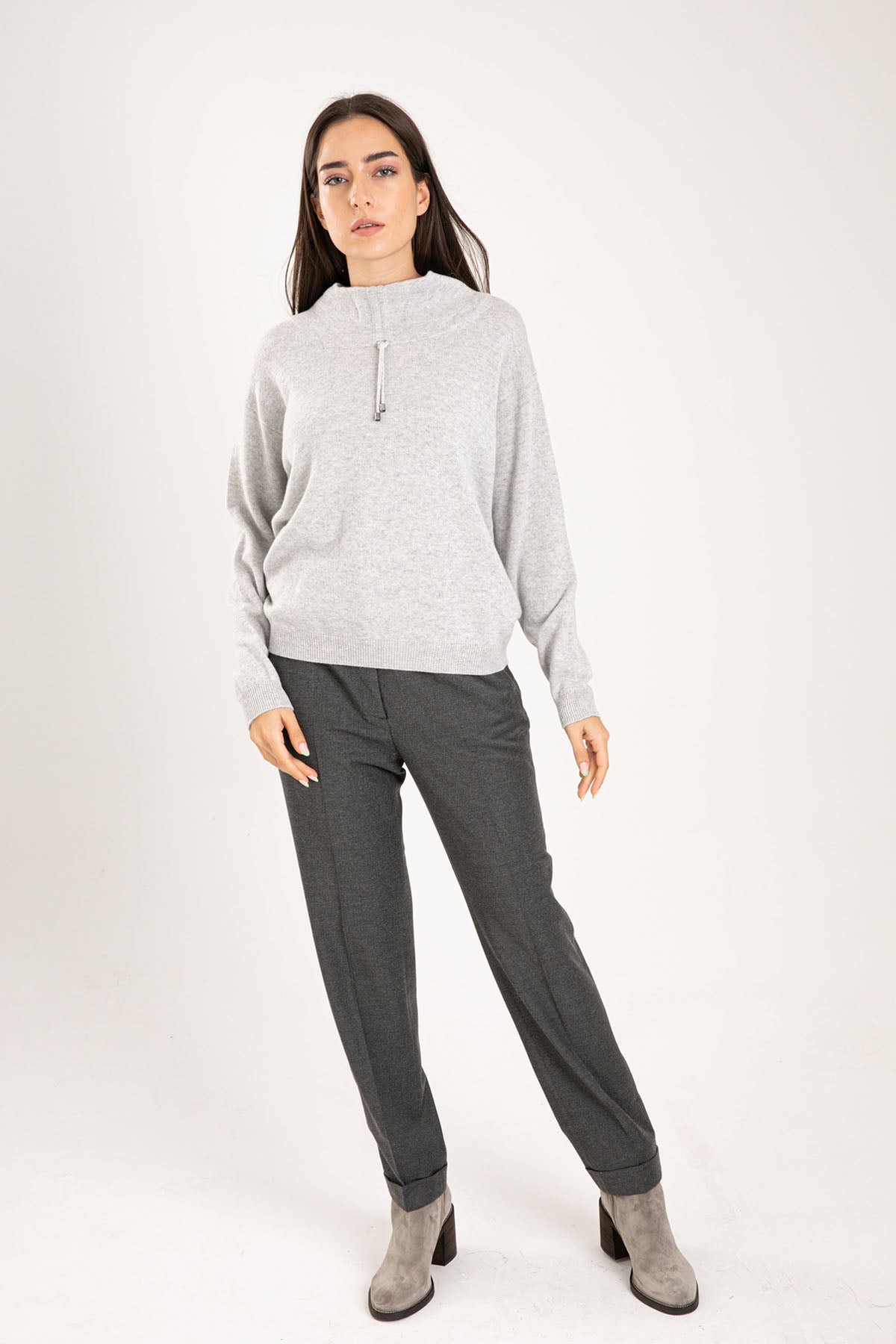 Tonet İpek Ve Kaşmirli Yüksek Yaka Yün Triko-Libas Trendy Fashion Store