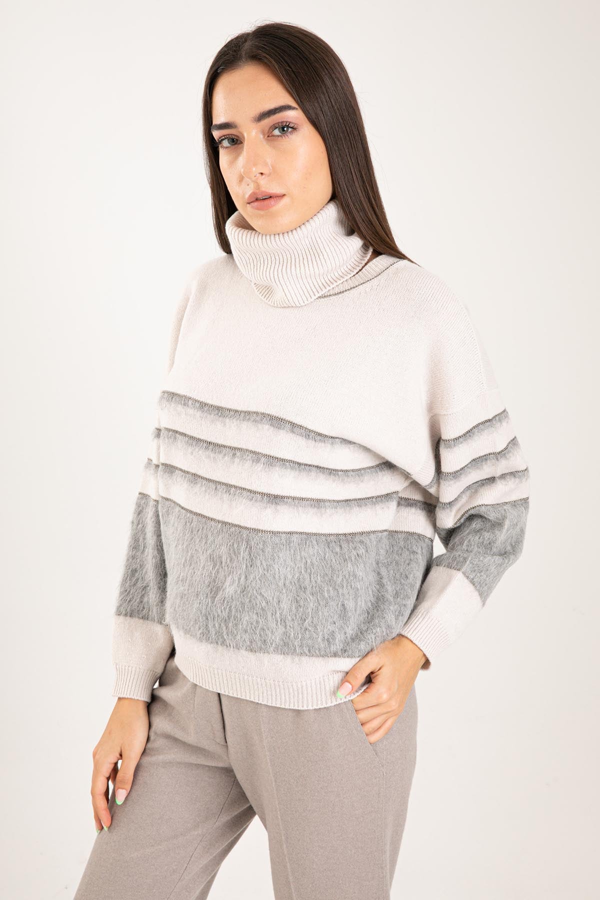 Tonet Balıkçı Yaka Kaşmirli Yün Triko-Libas Trendy Fashion Store