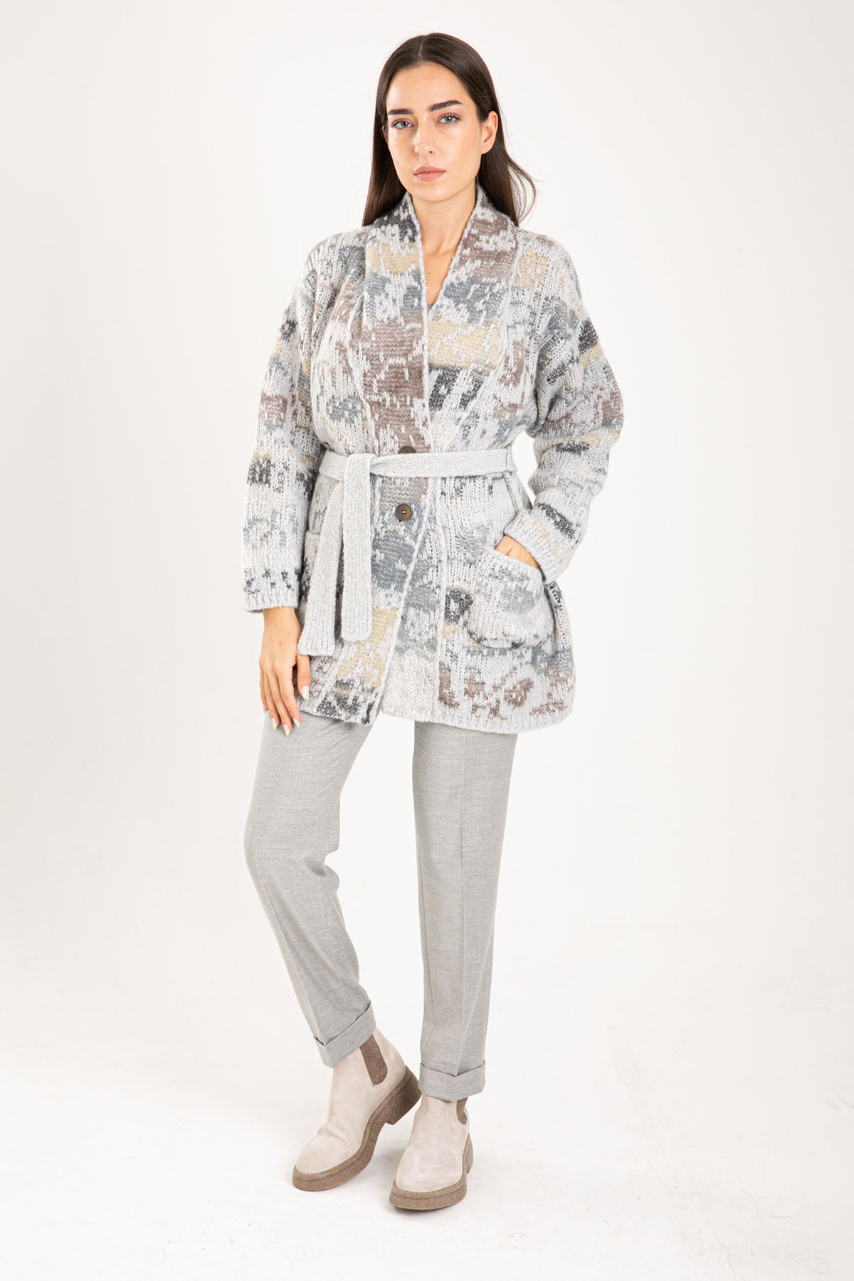 Tonet Belden Kuşaklı Kaşmirli Yün Ceket-Libas Trendy Fashion Store