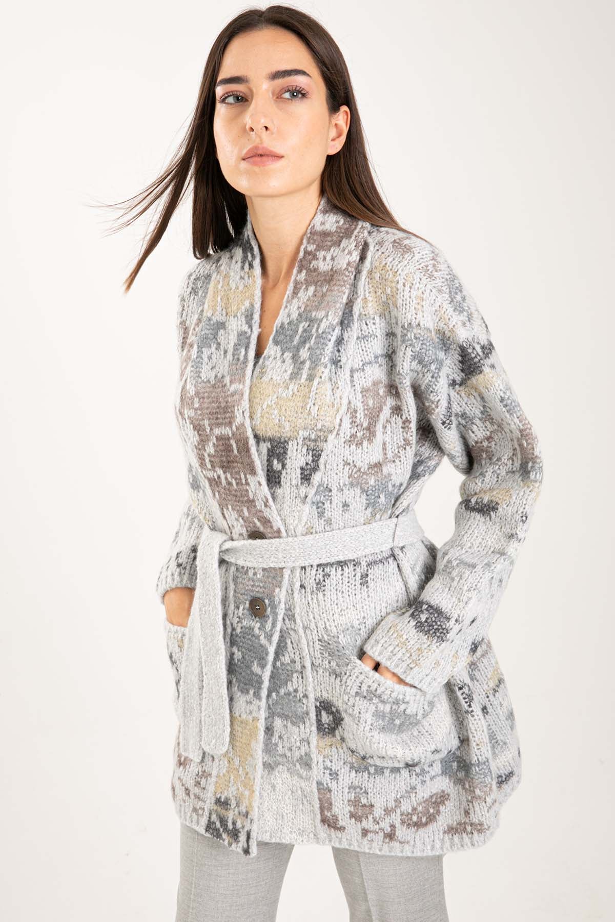 Tonet Belden Kuşaklı Kaşmirli Yün Ceket-Libas Trendy Fashion Store