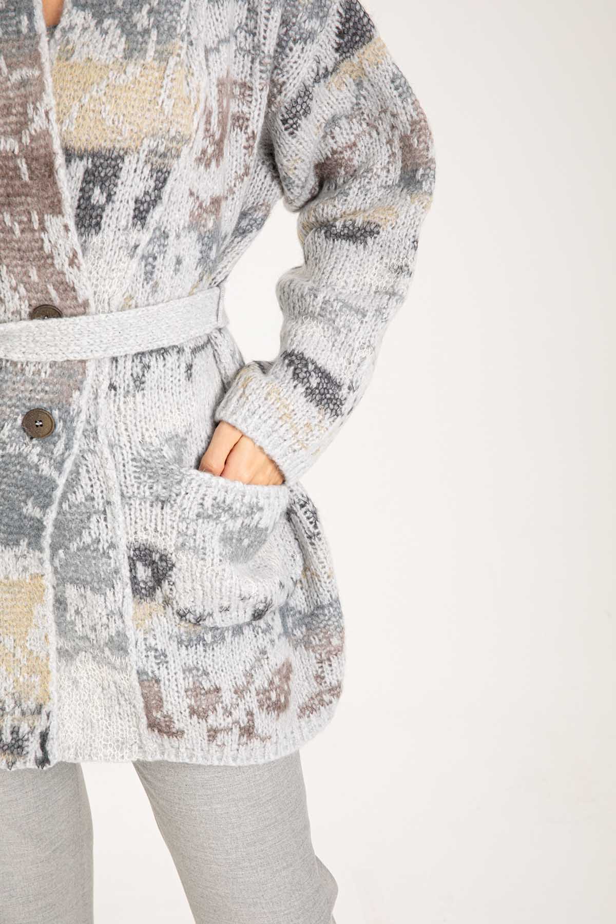 Tonet Belden Kuşaklı Kaşmirli Yün Ceket-Libas Trendy Fashion Store