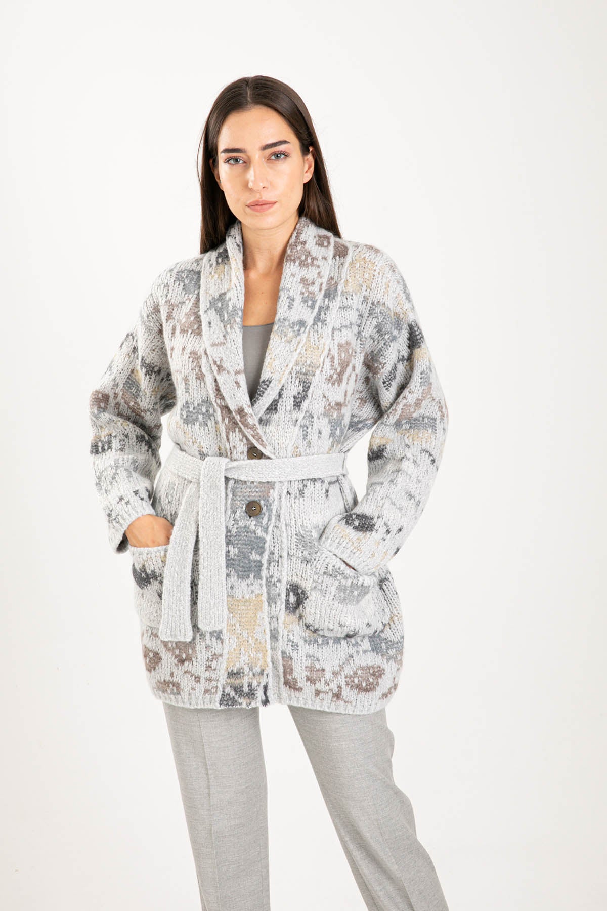 Tonet Belden Kuşaklı Kaşmirli Yün Ceket-Libas Trendy Fashion Store