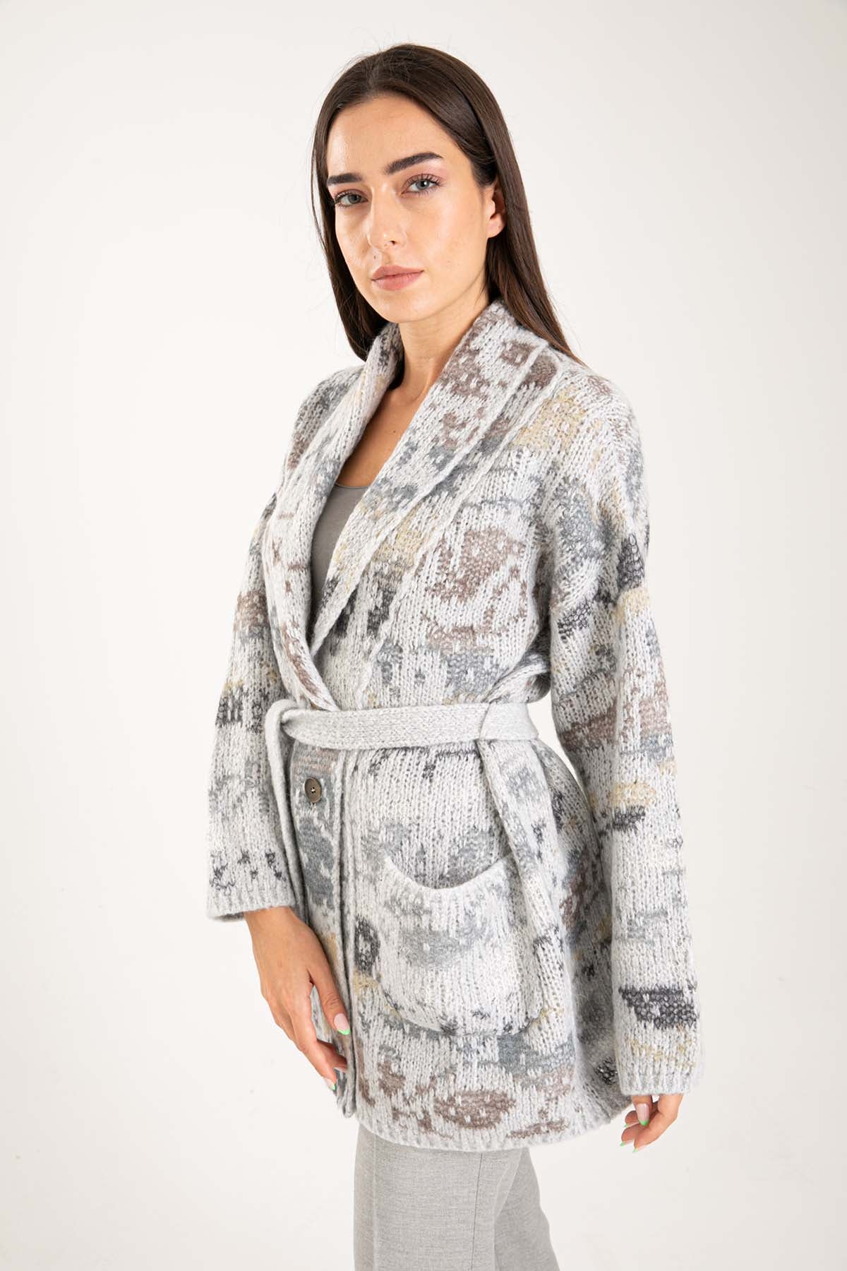 Tonet Belden Kuşaklı Kaşmirli Yün Ceket-Libas Trendy Fashion Store