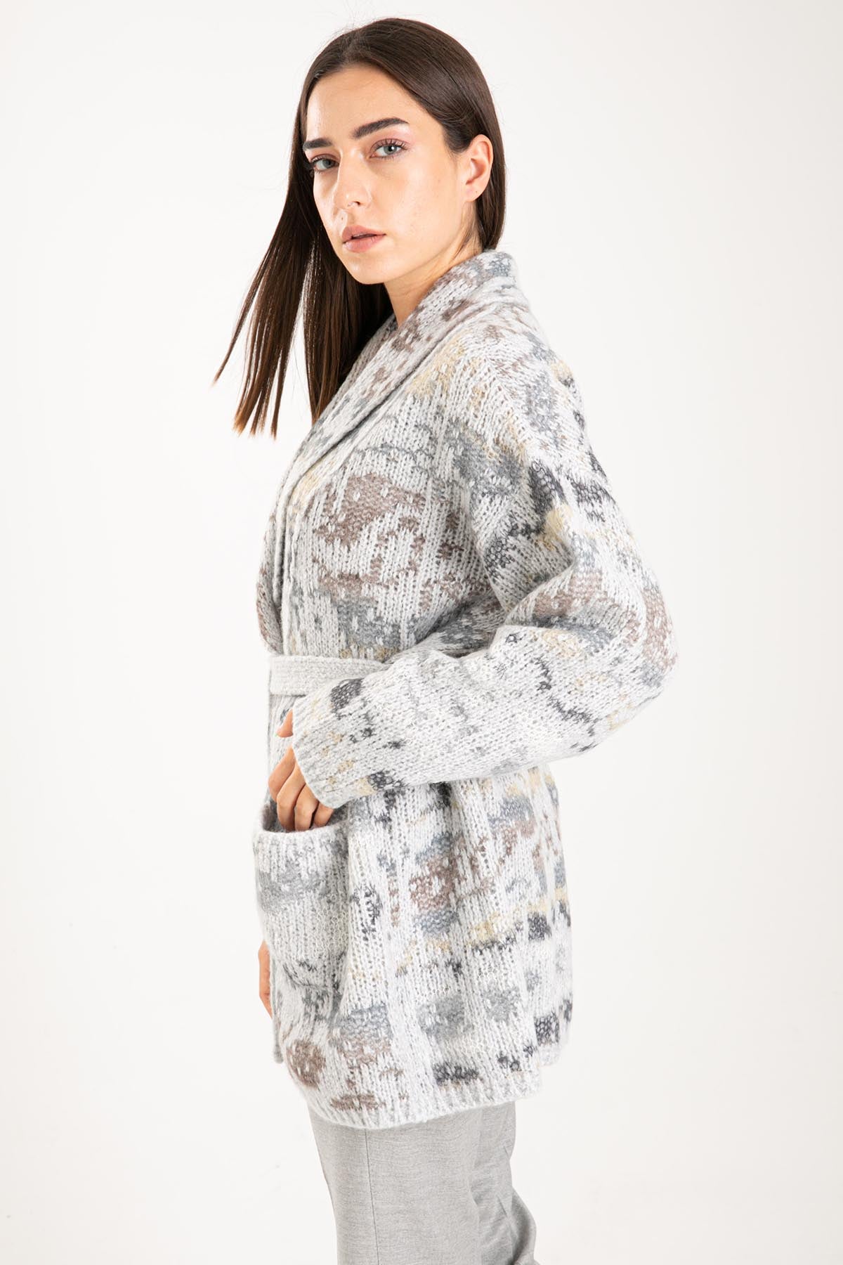 Tonet Belden Kuşaklı Kaşmirli Yün Ceket-Libas Trendy Fashion Store