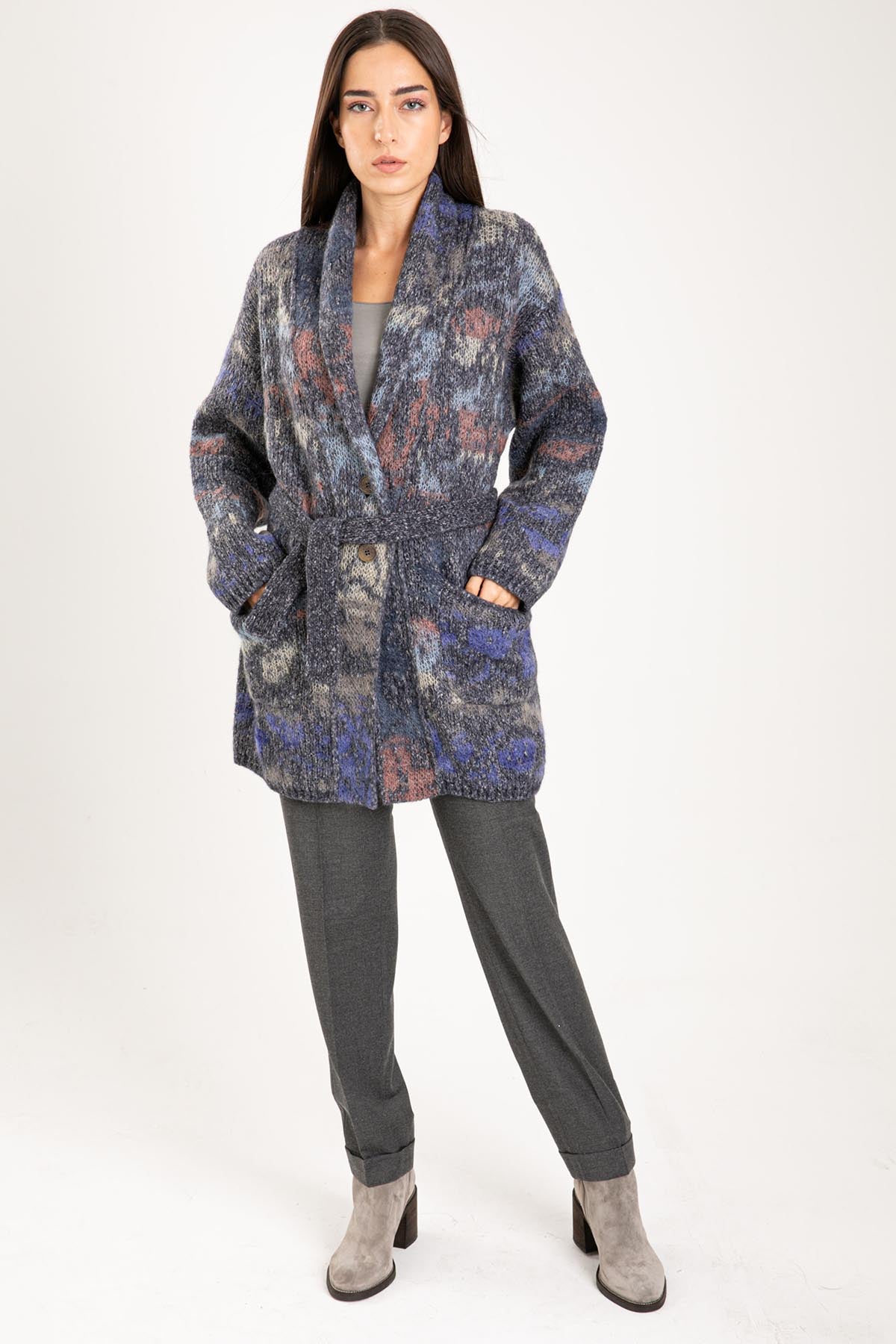 Tonet Belden Kuşaklı Kaşmirli Yün Ceket-Libas Trendy Fashion Store