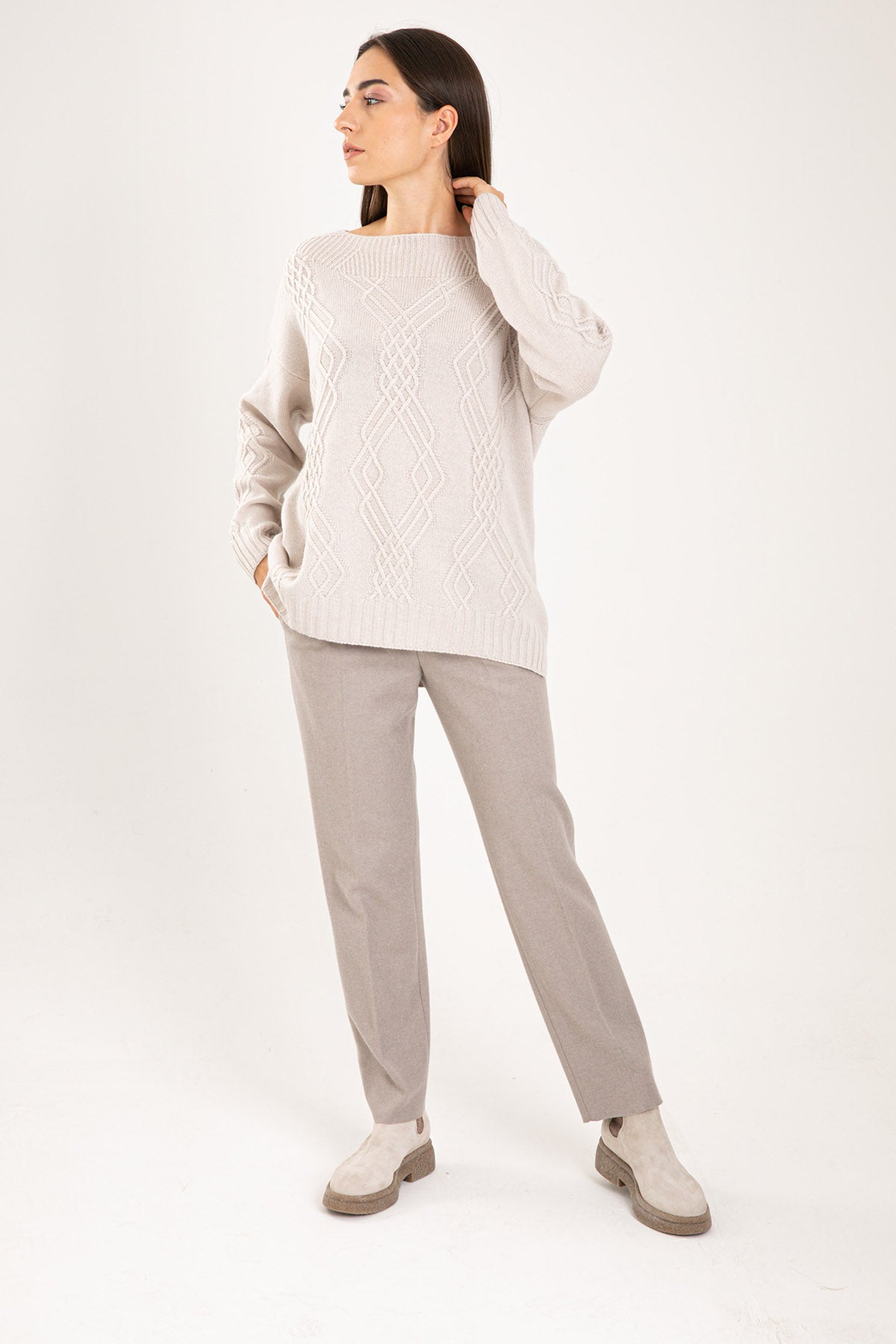 Tonet Yuvarlak Yaka Kaşmir Triko-Libas Trendy Fashion Store