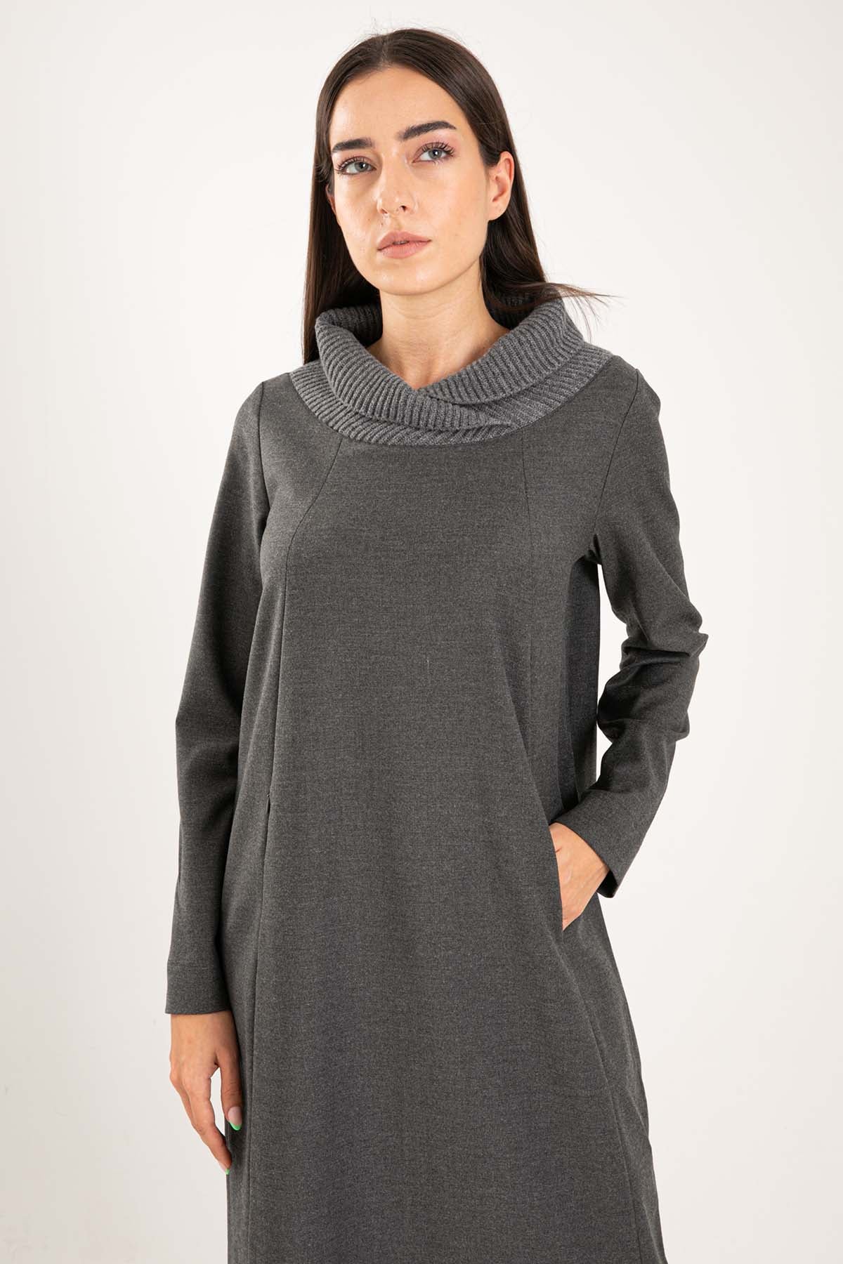 Tonet Diz Üstü Yün Elbise-Libas Trendy Fashion Store