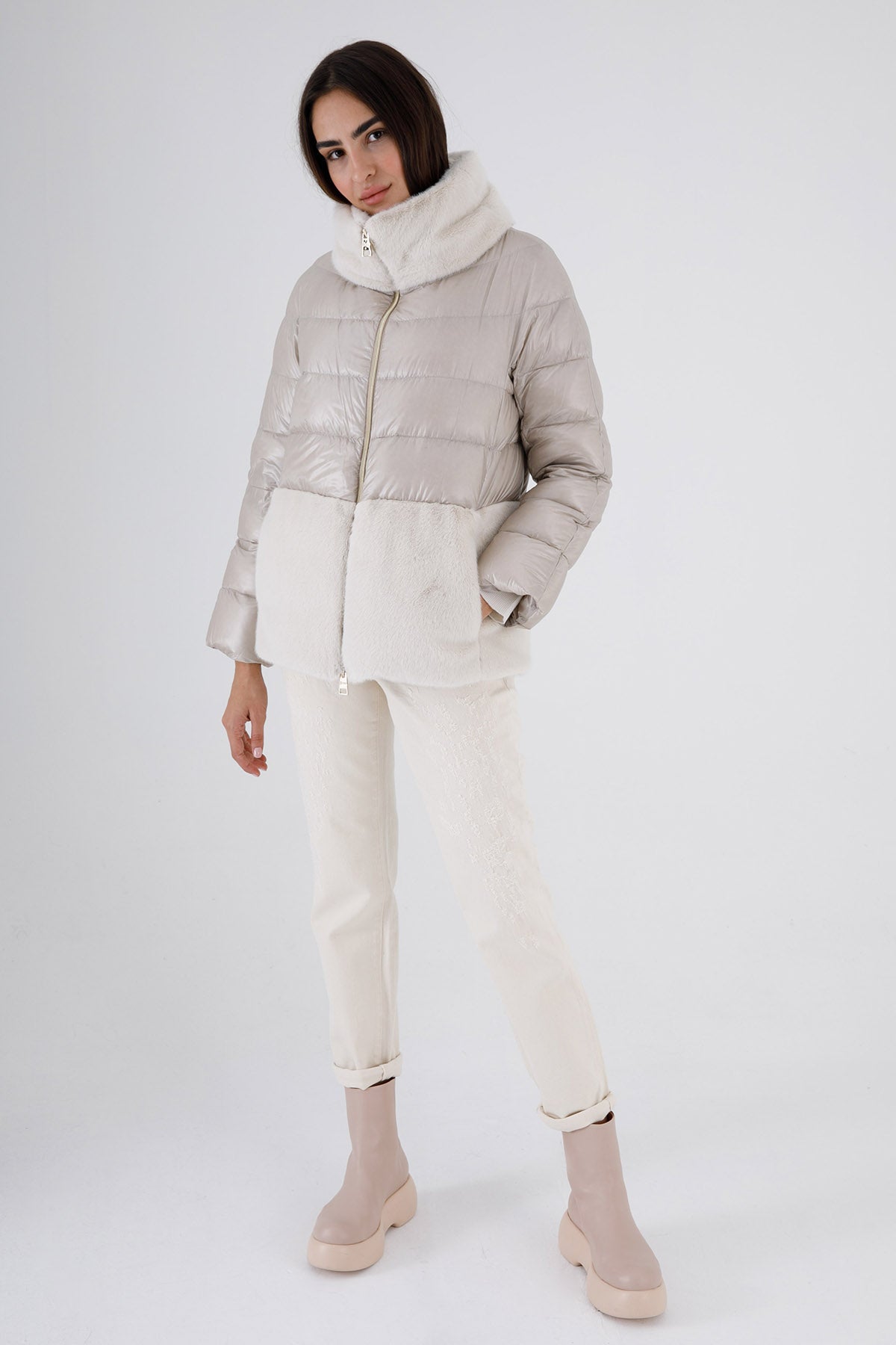 Herno Kürk Detaylı Puffer Mont-Libas Trendy Fashion Store