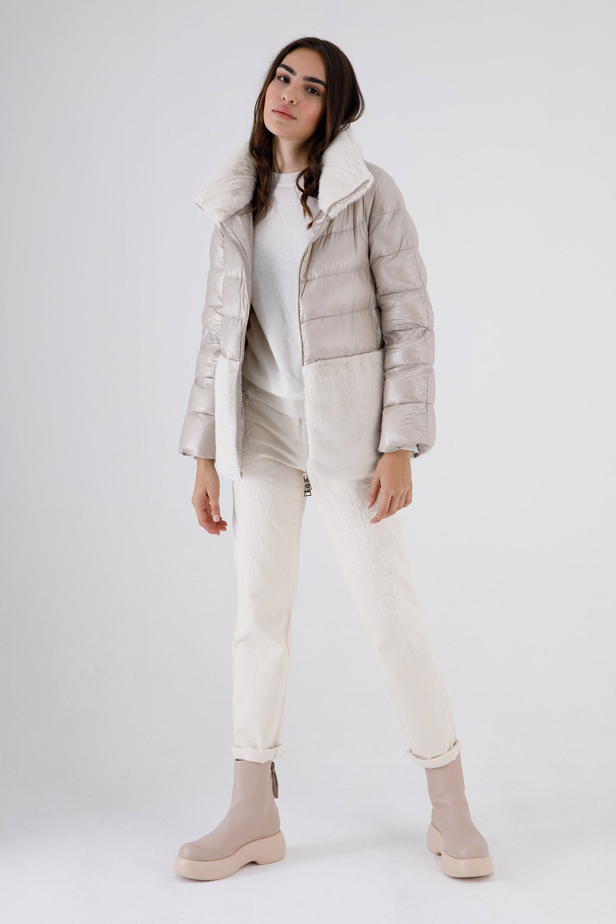 Herno Kürk Detaylı Puffer Mont-Libas Trendy Fashion Store