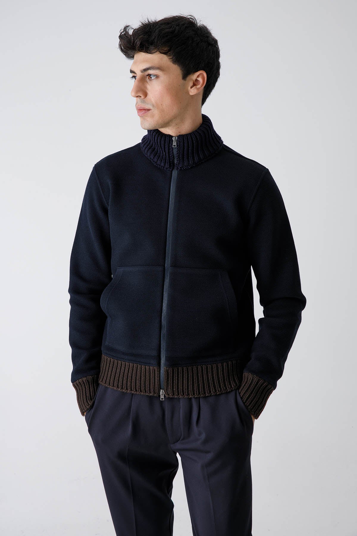Herno Örgü Yün Detaylı Triko Ceket-Libas Trendy Fashion Store