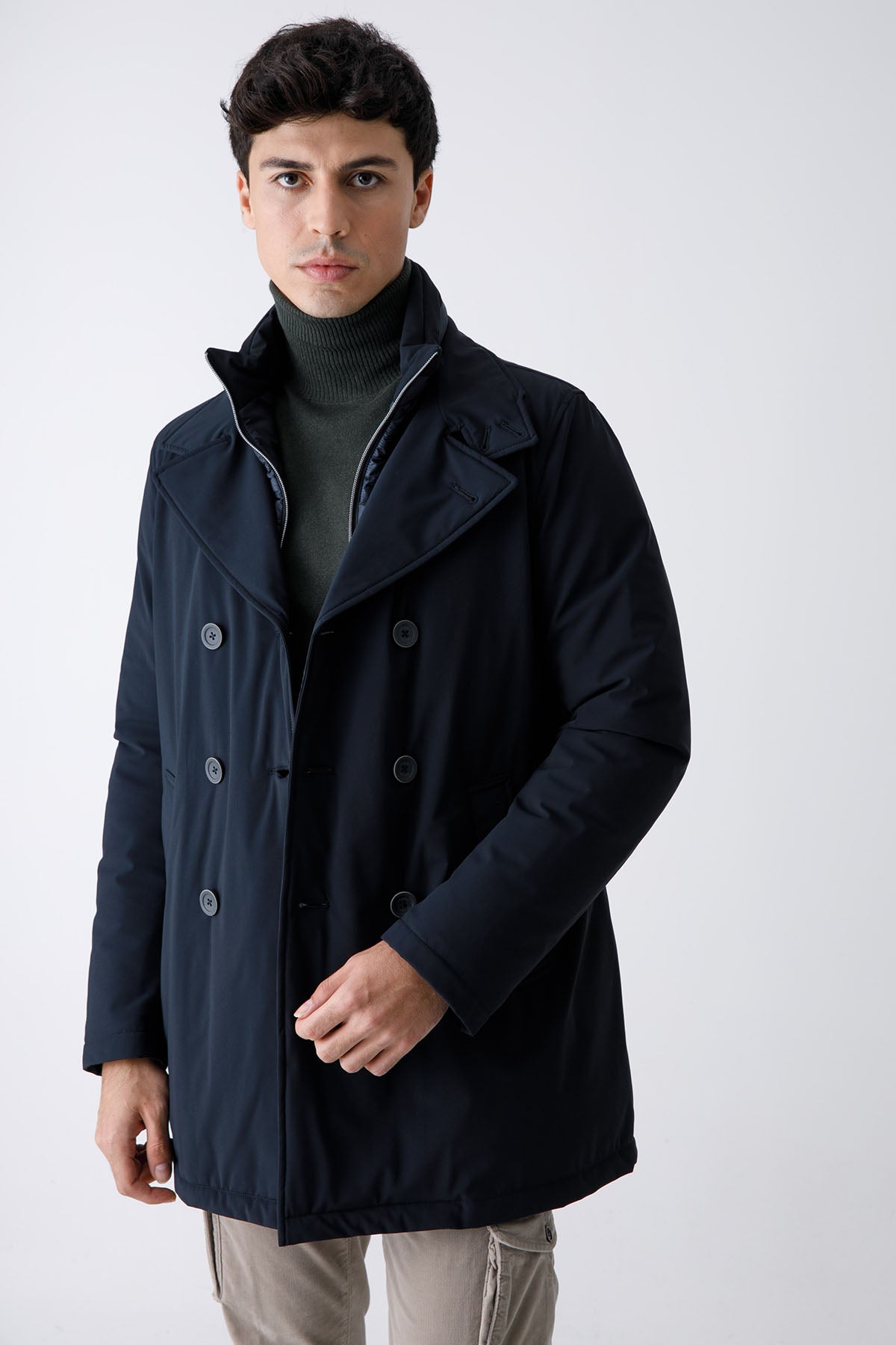 Herno Demonte İç Yelekli Kruvaze Kaban-Libas Trendy Fashion Store