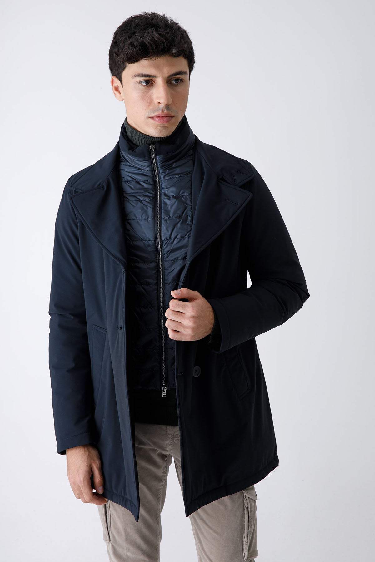 Herno Demonte İç Yelekli Kruvaze Kaban-Libas Trendy Fashion Store