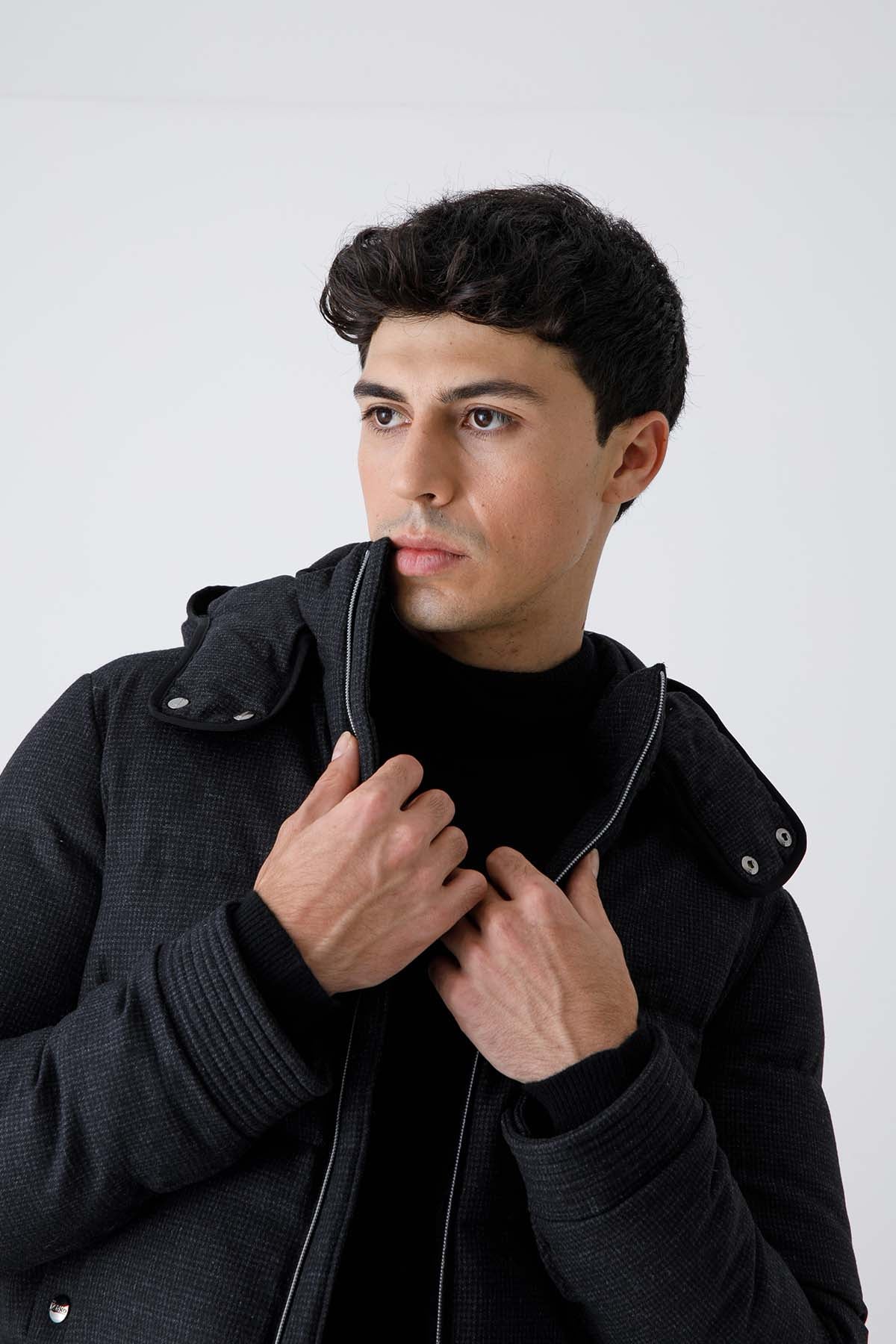 Herno Kapüşonlu Yün Puffer Mont-Libas Trendy Fashion Store