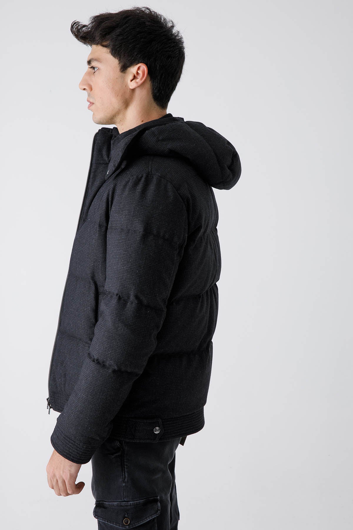 Herno Kapüşonlu Yün Puffer Mont-Libas Trendy Fashion Store