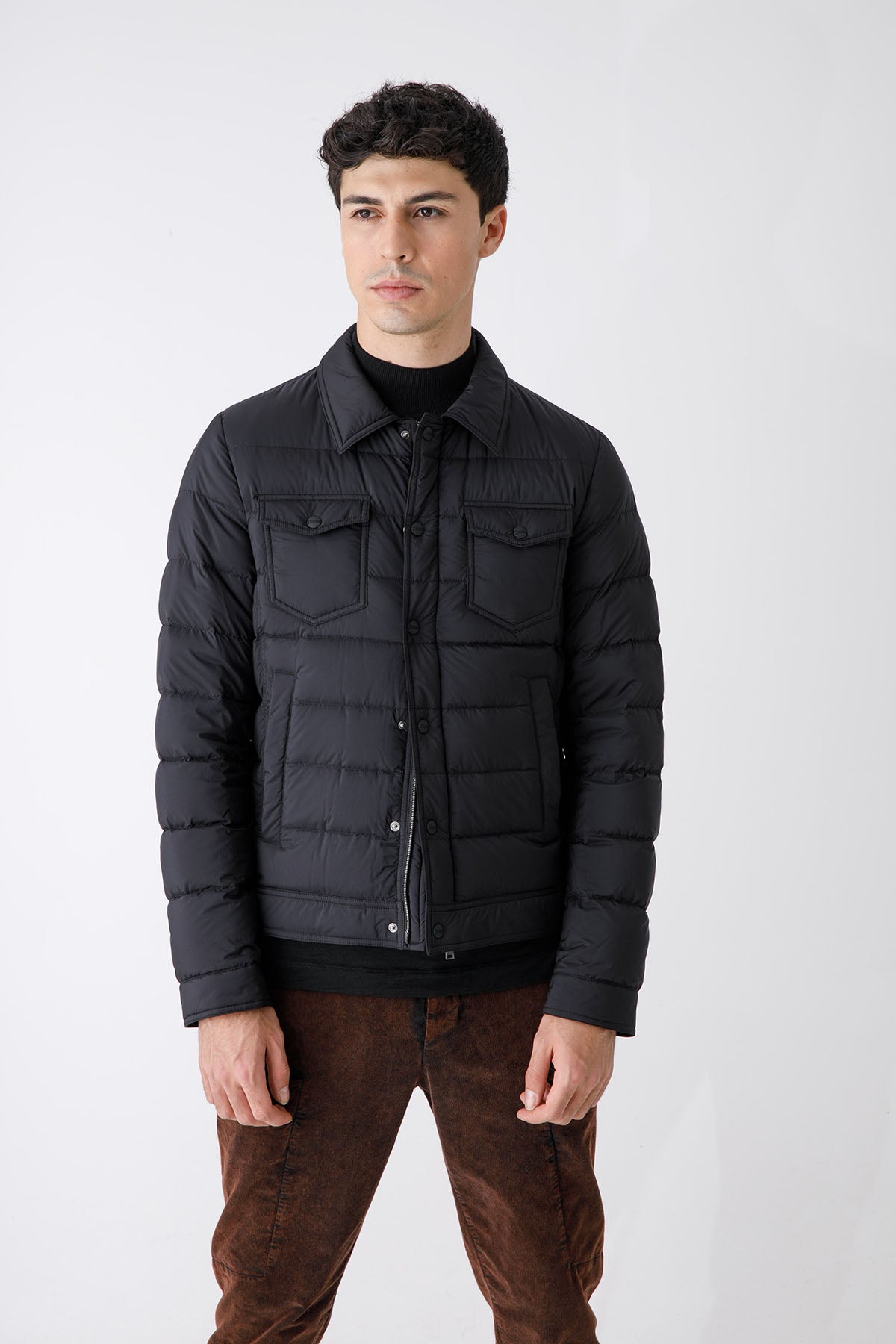 Herno Cep Detaylı İnce Puffer Mont-Libas Trendy Fashion Store