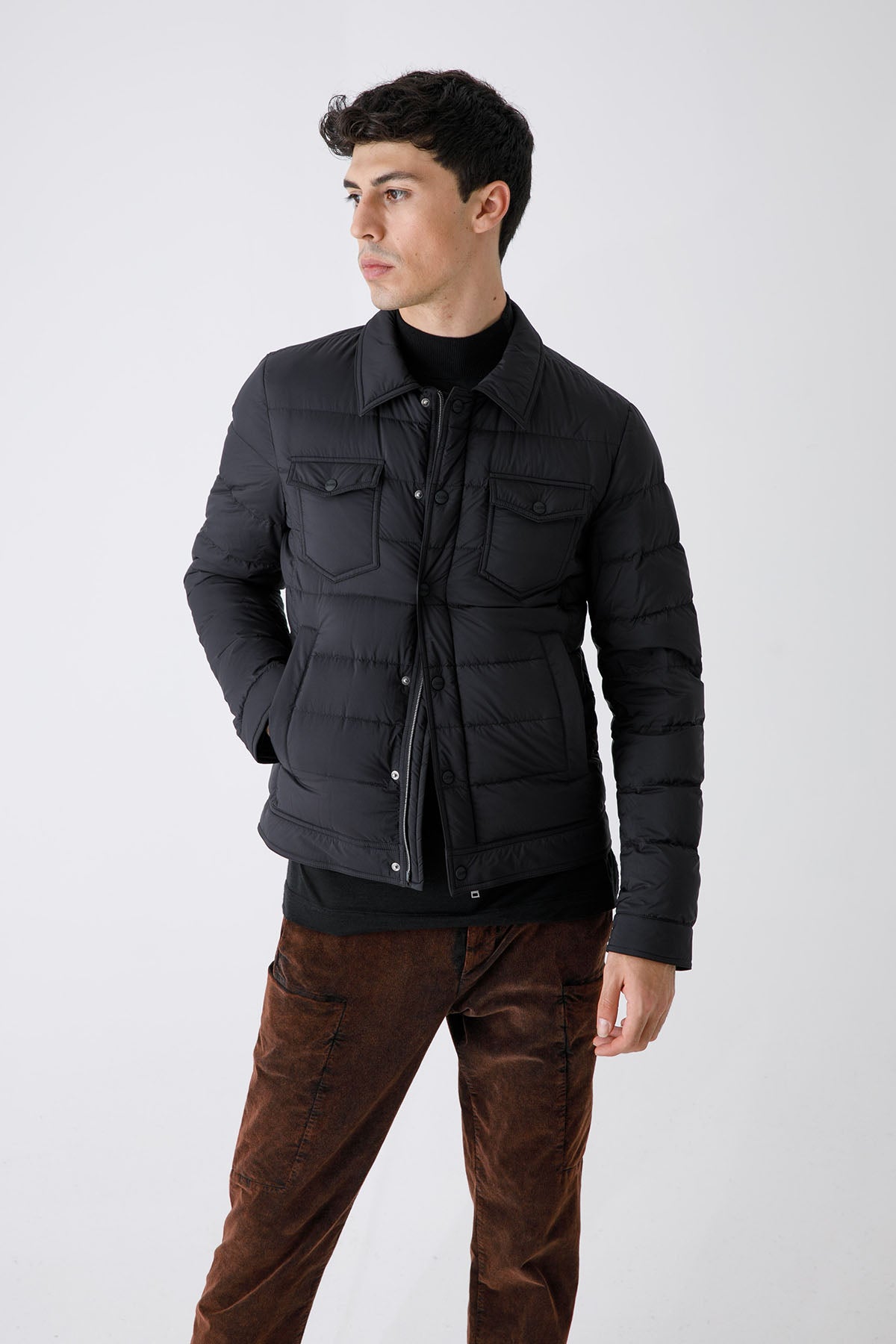 Herno Cep Detaylı İnce Puffer Mont-Libas Trendy Fashion Store