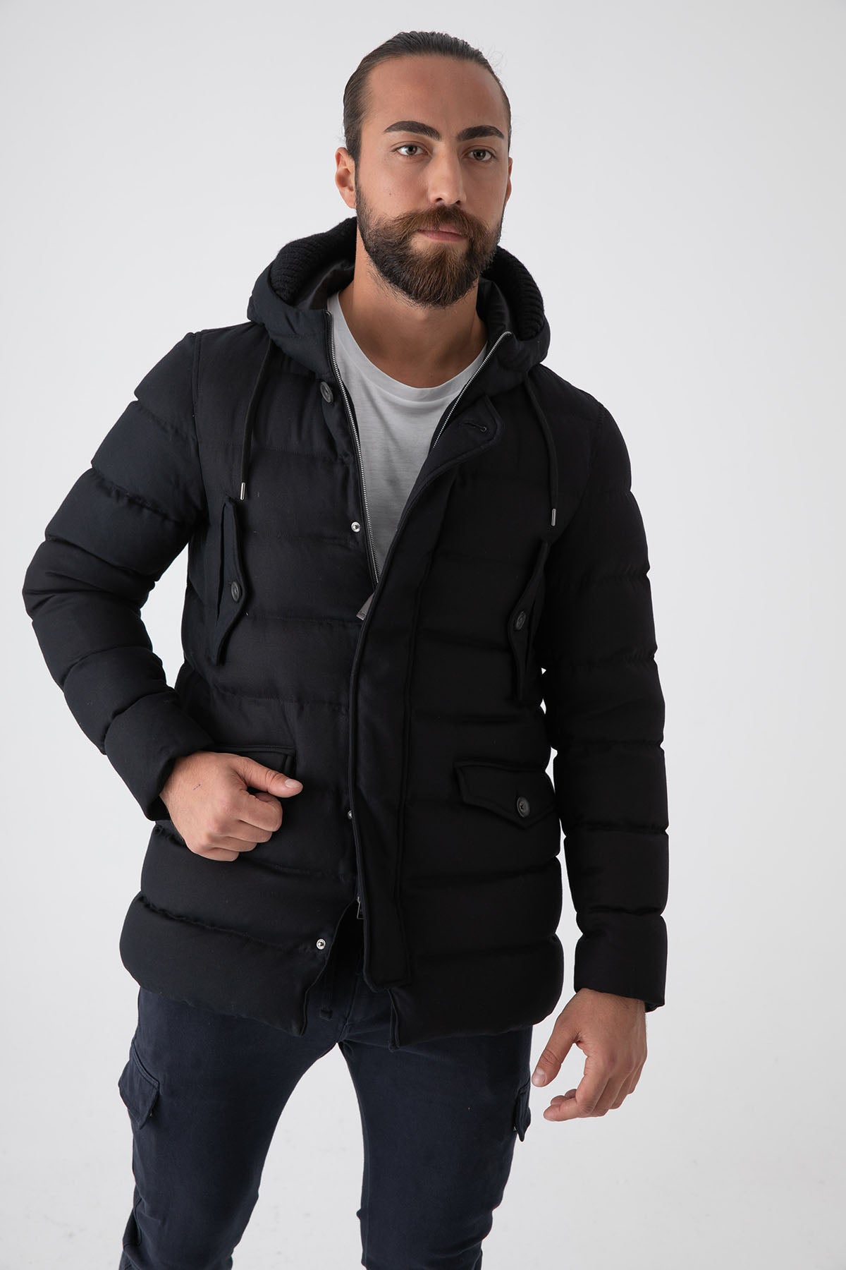 Herno Spor Cepli Kapüşonlu Kaban-Libas Trendy Fashion Store