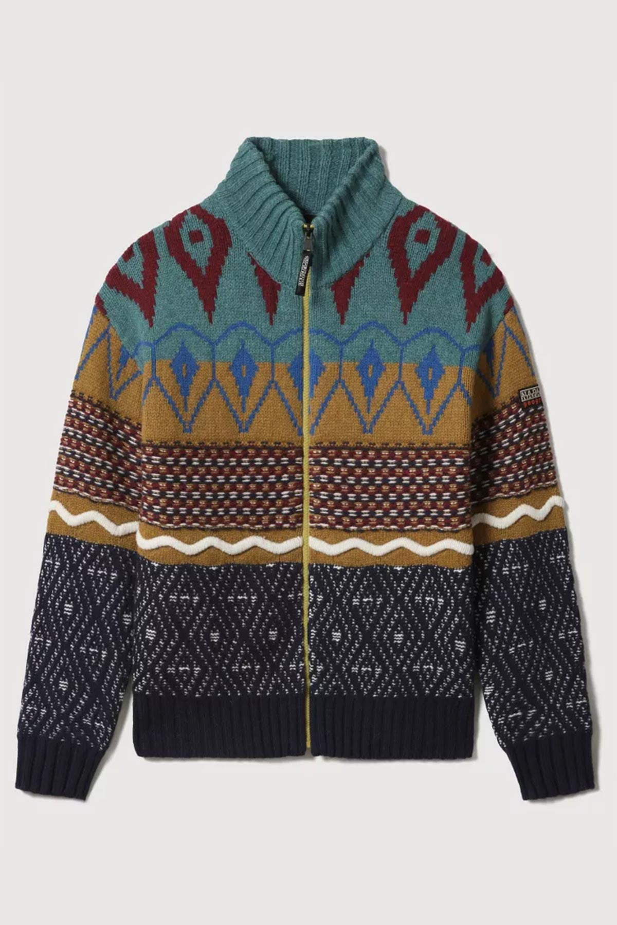 Napapijri Desenli Yün Triko Ceket-Libas Trendy Fashion Store