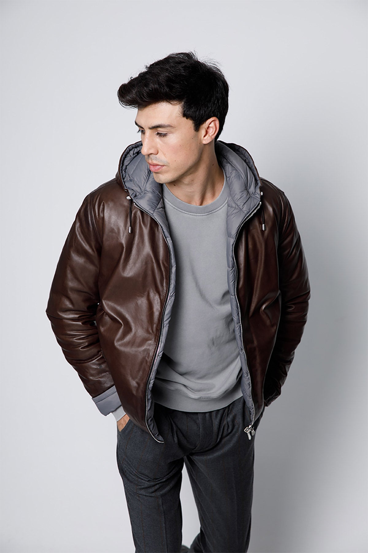 Fradi Darius Çift Taraflı Dolgulu Deri Ceket-Libas Trendy Fashion Store