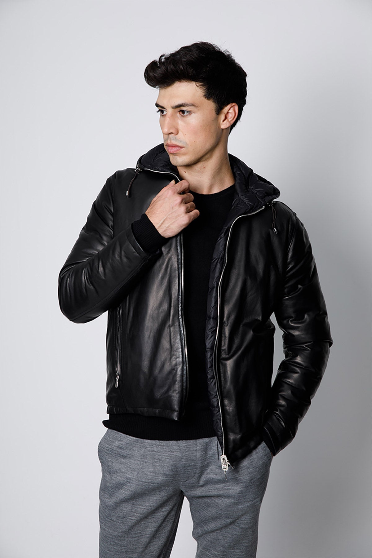 Fradi Darius Çift Taraflı Dolgulu Deri Ceket-Libas Trendy Fashion Store