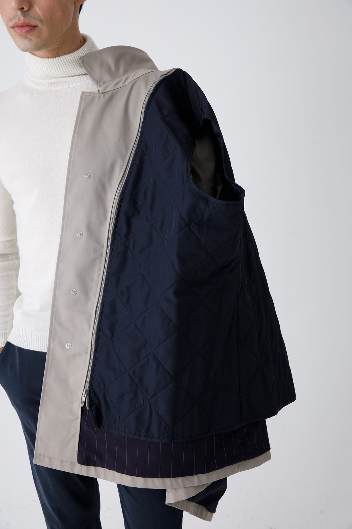 Fradi Gray İç Yelekli Trençkot-Libas Trendy Fashion Store