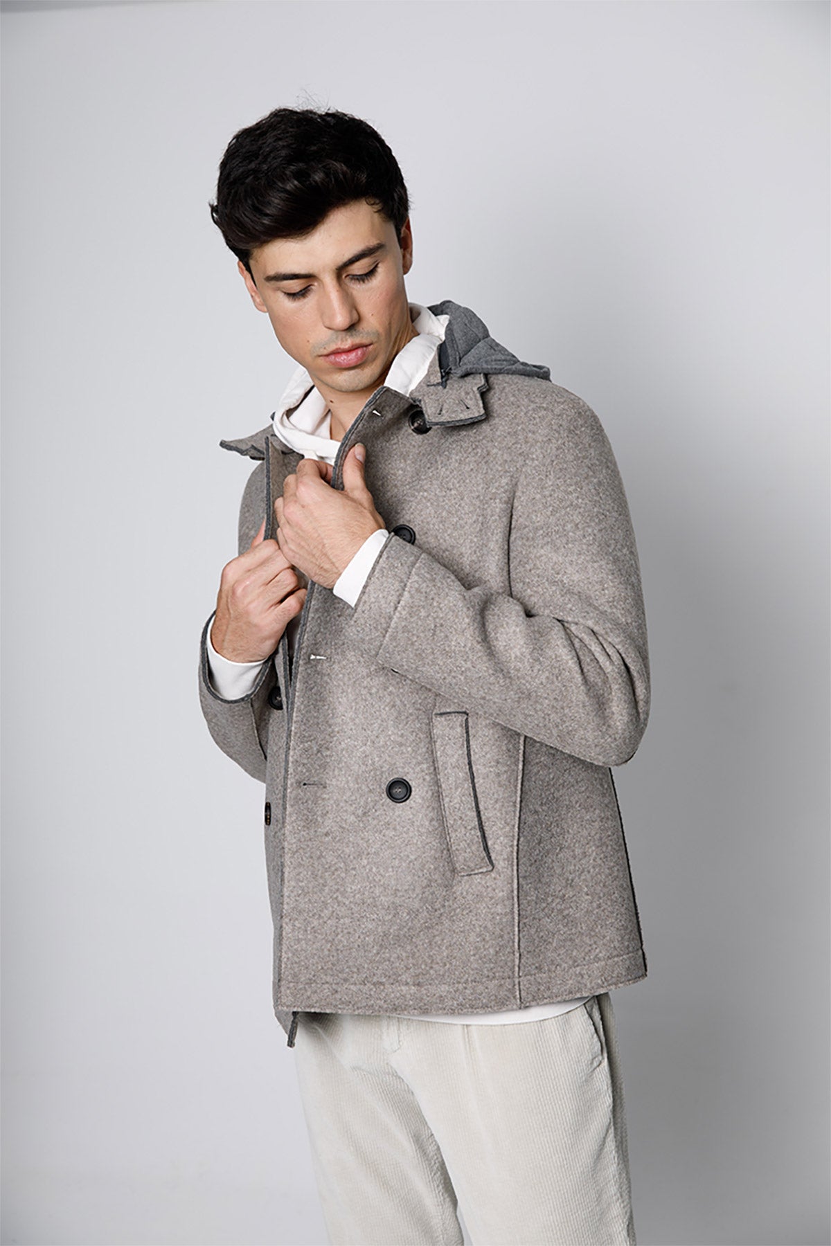 Fradi Warner Relaxed Performance Kapüşonlu Kruvaze Kaban-Libas Trendy Fashion Store