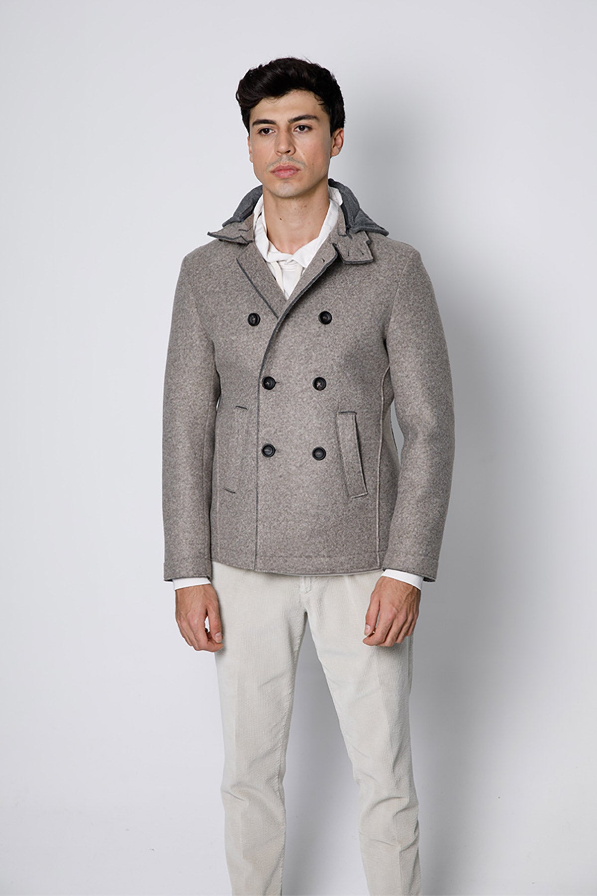 Fradi Warner Relaxed Performance Kapüşonlu Kruvaze Kaban-Libas Trendy Fashion Store