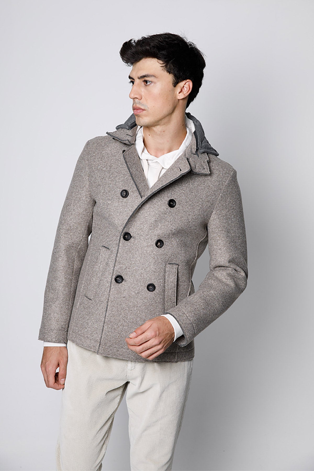 Fradi Warner Relaxed Performance Kapüşonlu Kruvaze Kaban-Libas Trendy Fashion Store