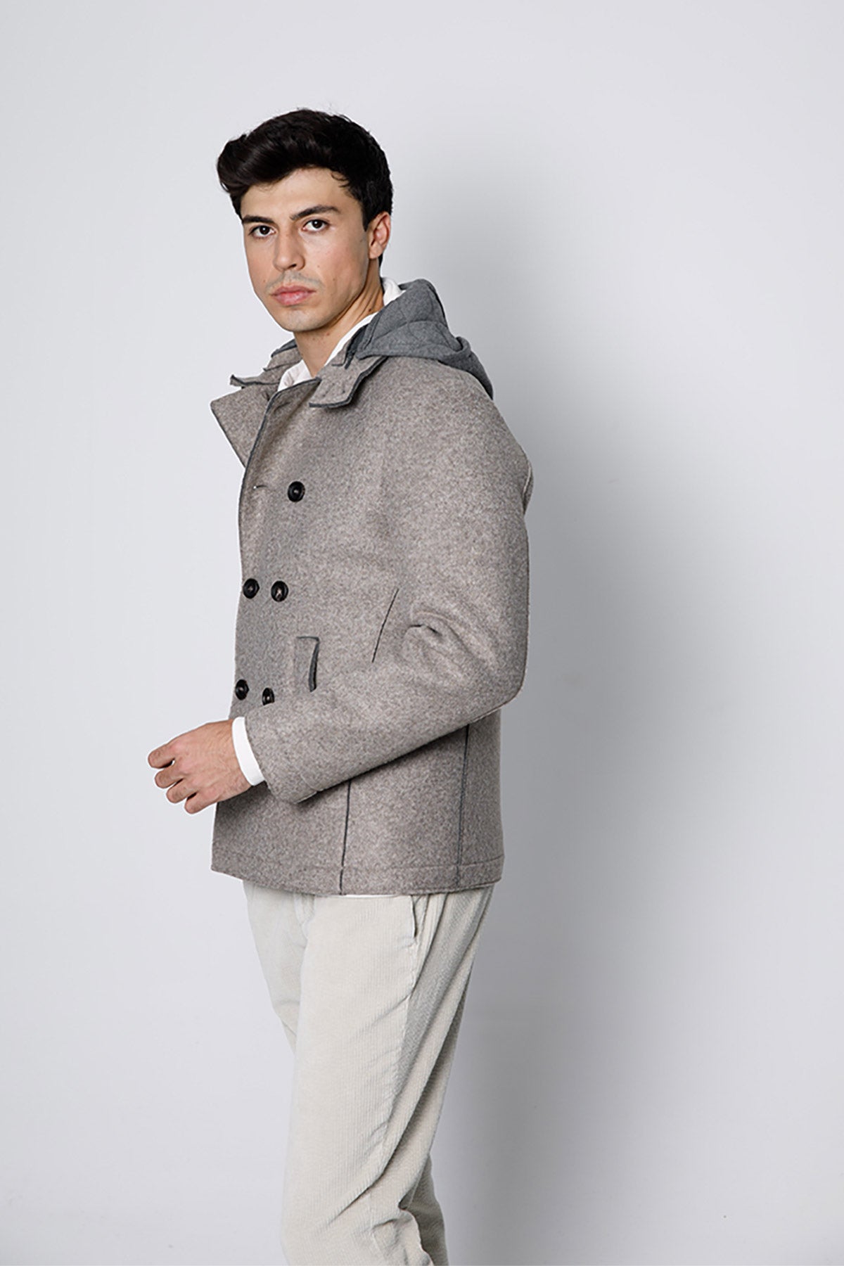 Fradi Warner Relaxed Performance Kapüşonlu Kruvaze Kaban-Libas Trendy Fashion Store