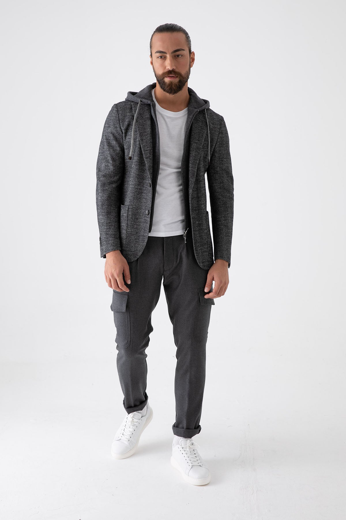 Fradi İç Yelekli Balıksırtı Yün Ceket-Libas Trendy Fashion Store