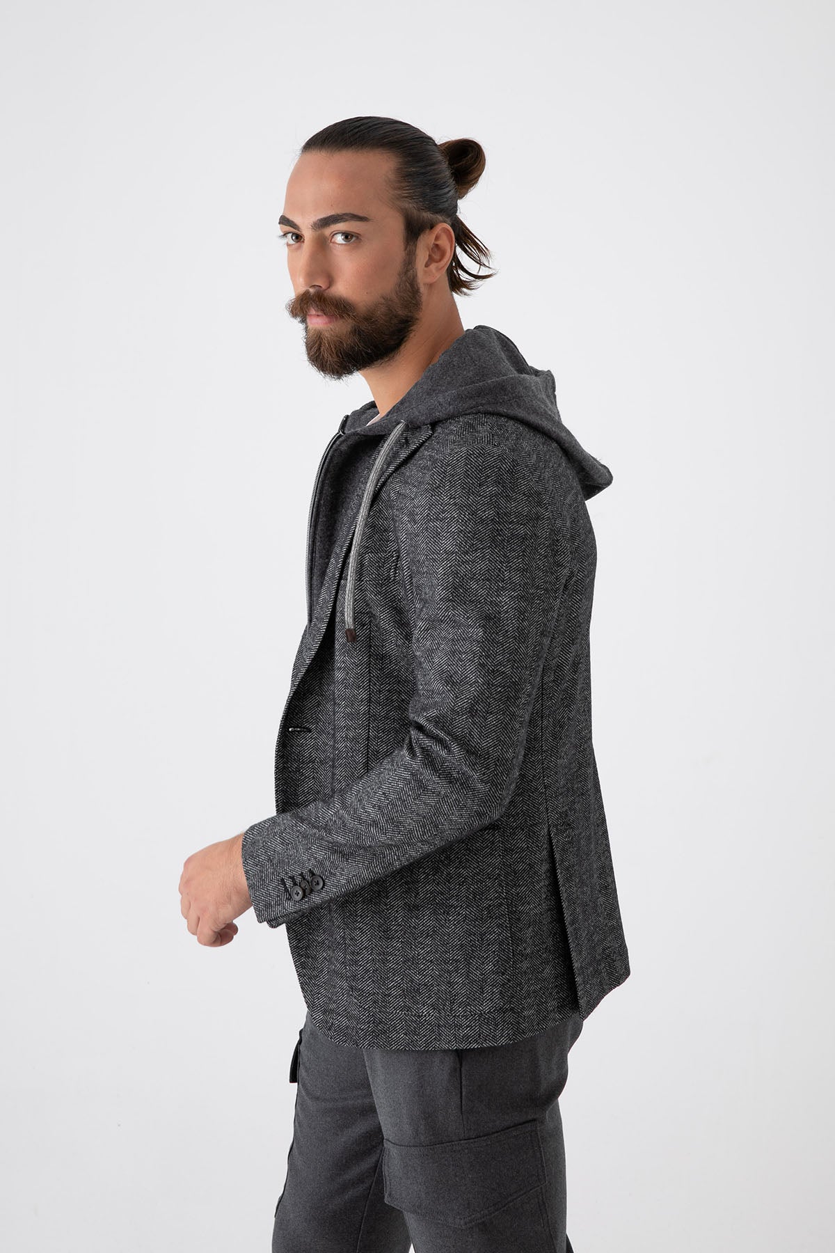 Fradi İç Yelekli Balıksırtı Yün Ceket-Libas Trendy Fashion Store