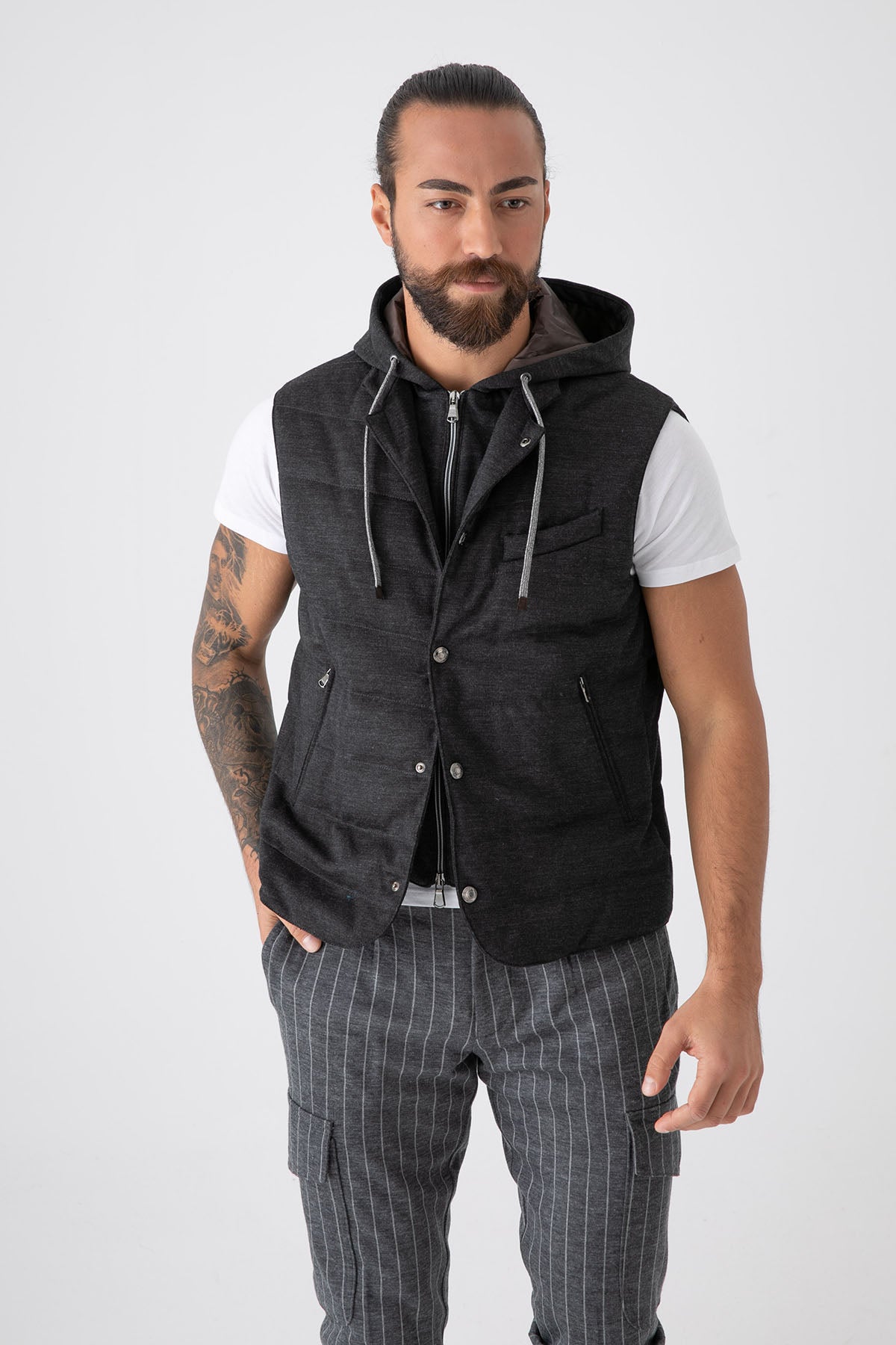 Fradi Kapüşonlu Yün Yelek-Libas Trendy Fashion Store