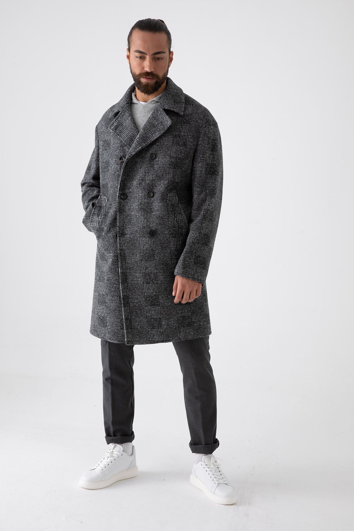 Fradi Piye Dö Pul Yün Palto-Libas Trendy Fashion Store