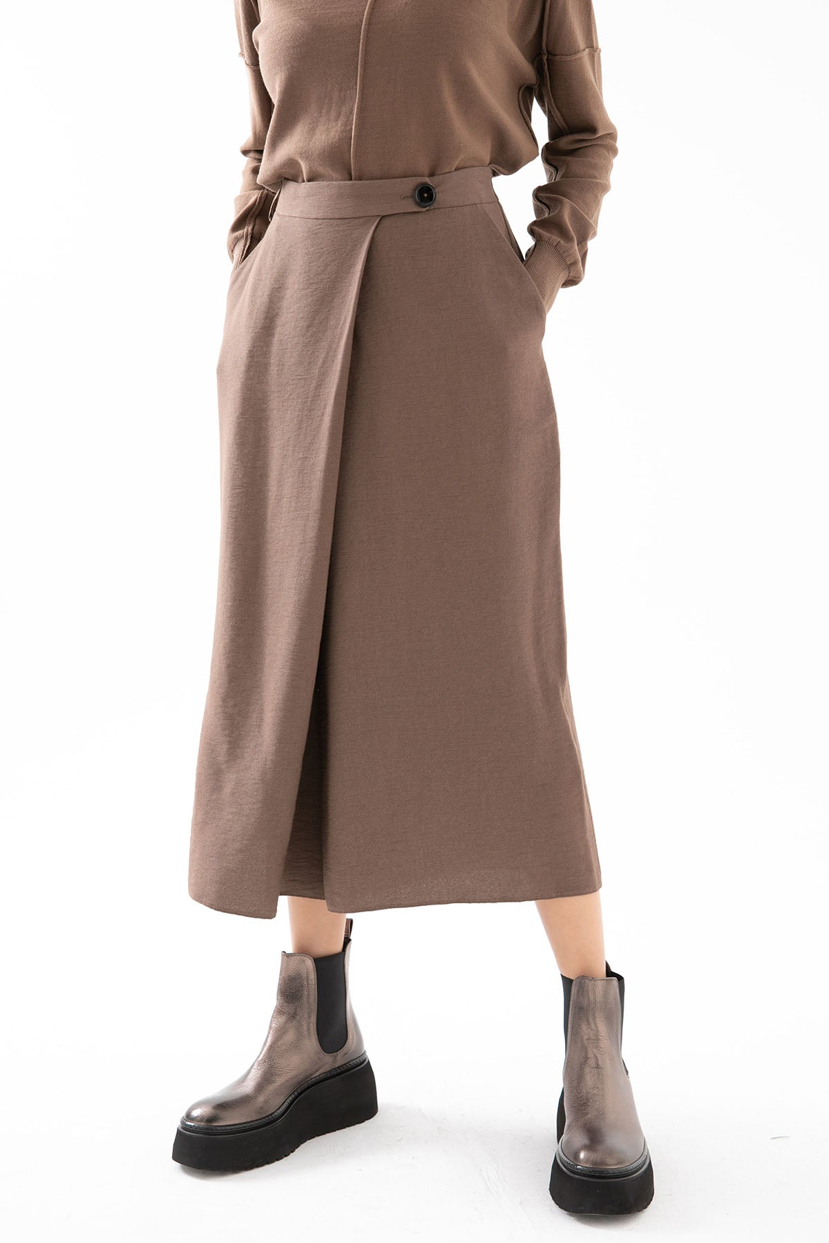 Crea Concept Geniş Paça Yün Pantolon-Libas Trendy Fashion Store