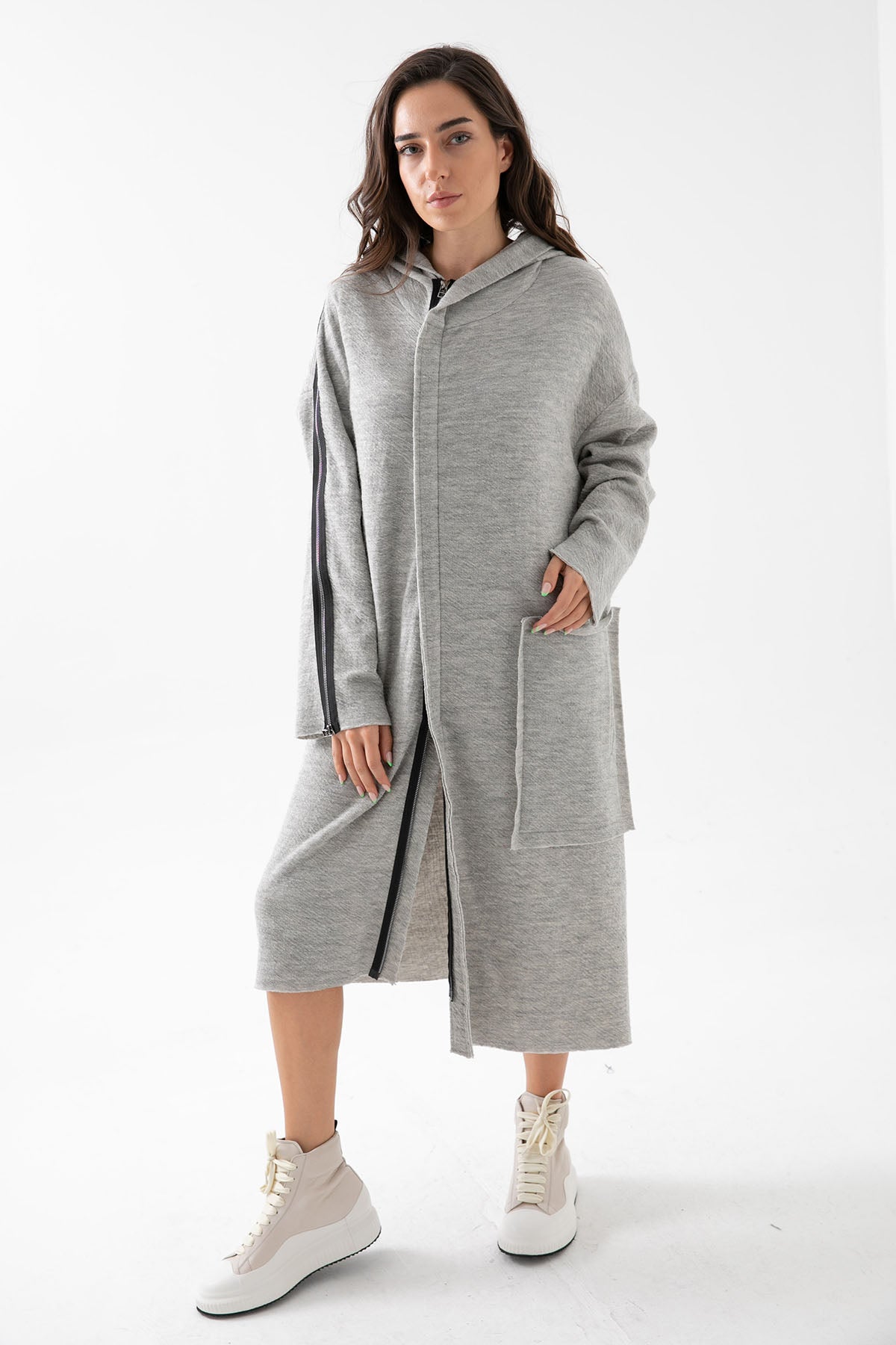 Crea Concept Uzun Yün Ceket-Libas Trendy Fashion Store