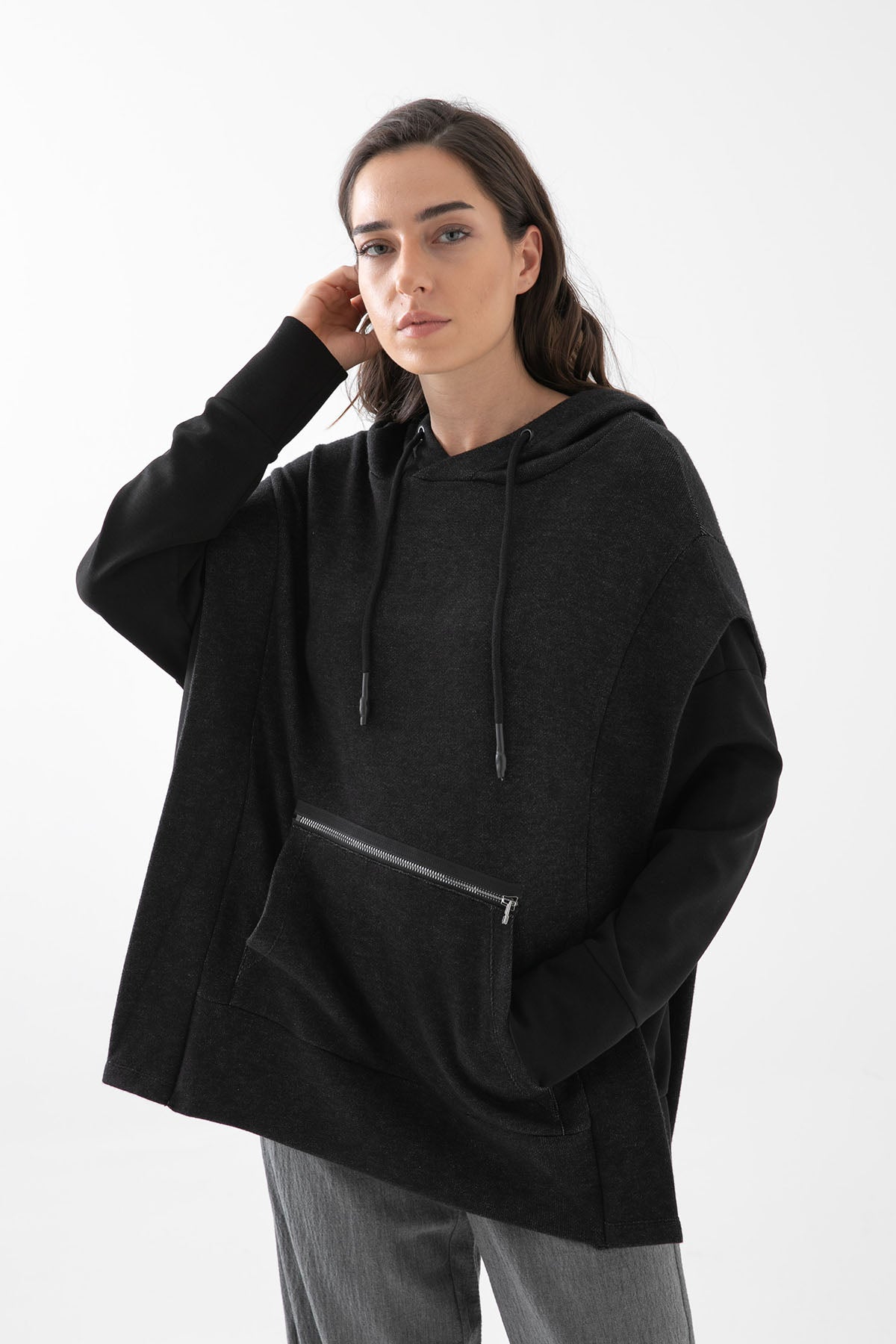 Crea Concept Kanguru Cepli Kapüşonlu Sweatshirt-Libas Trendy Fashion Store